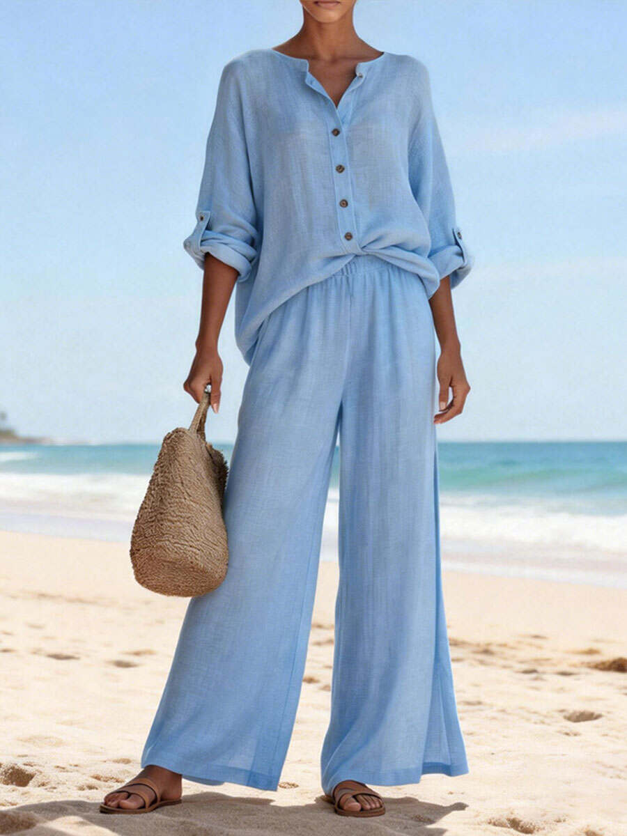 🔥Summer Arrivals🌟Casual And Cozy Minimalist Linen Two-piece Set
