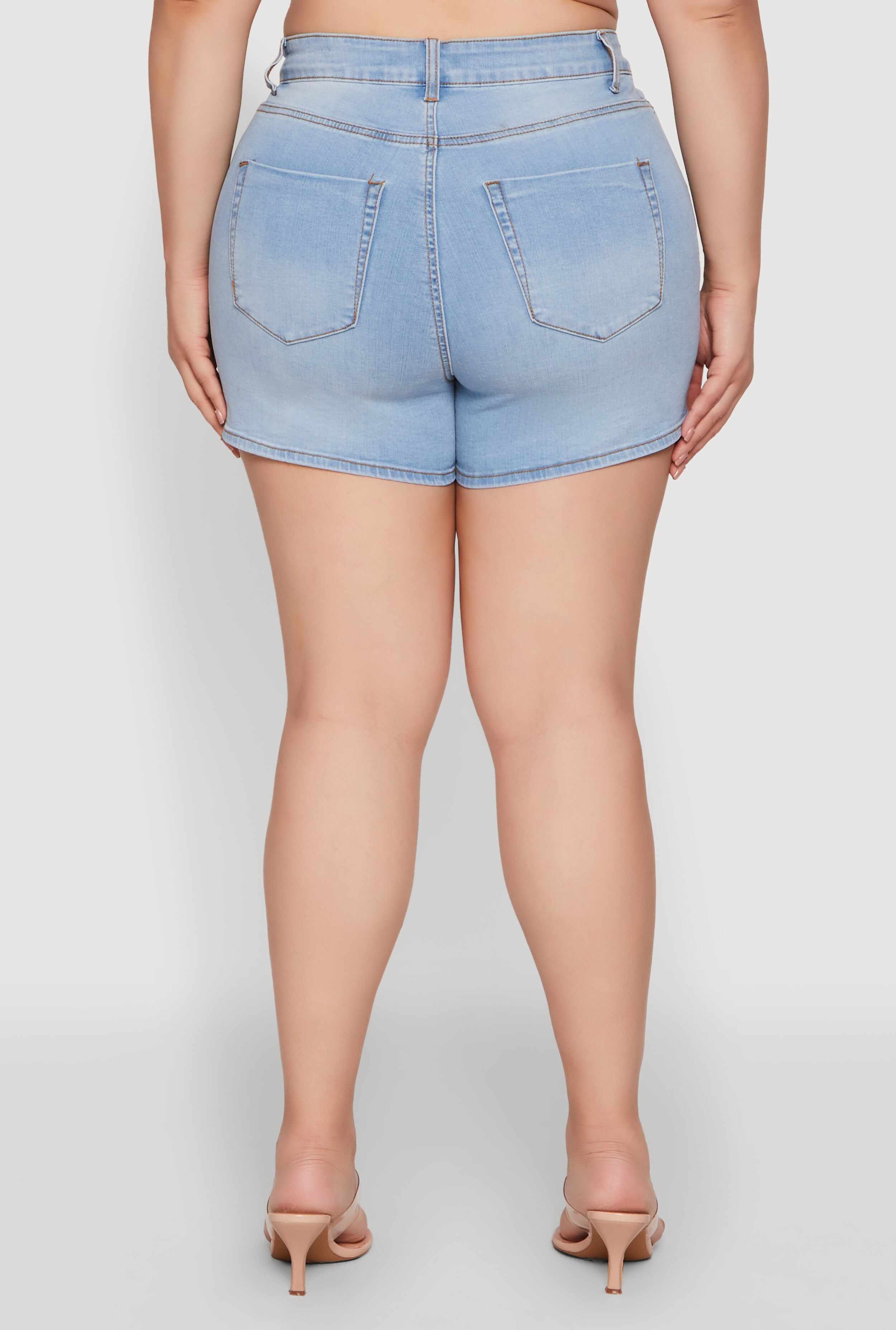 Plus Size WAX Basic Denim Shorts with Stretch