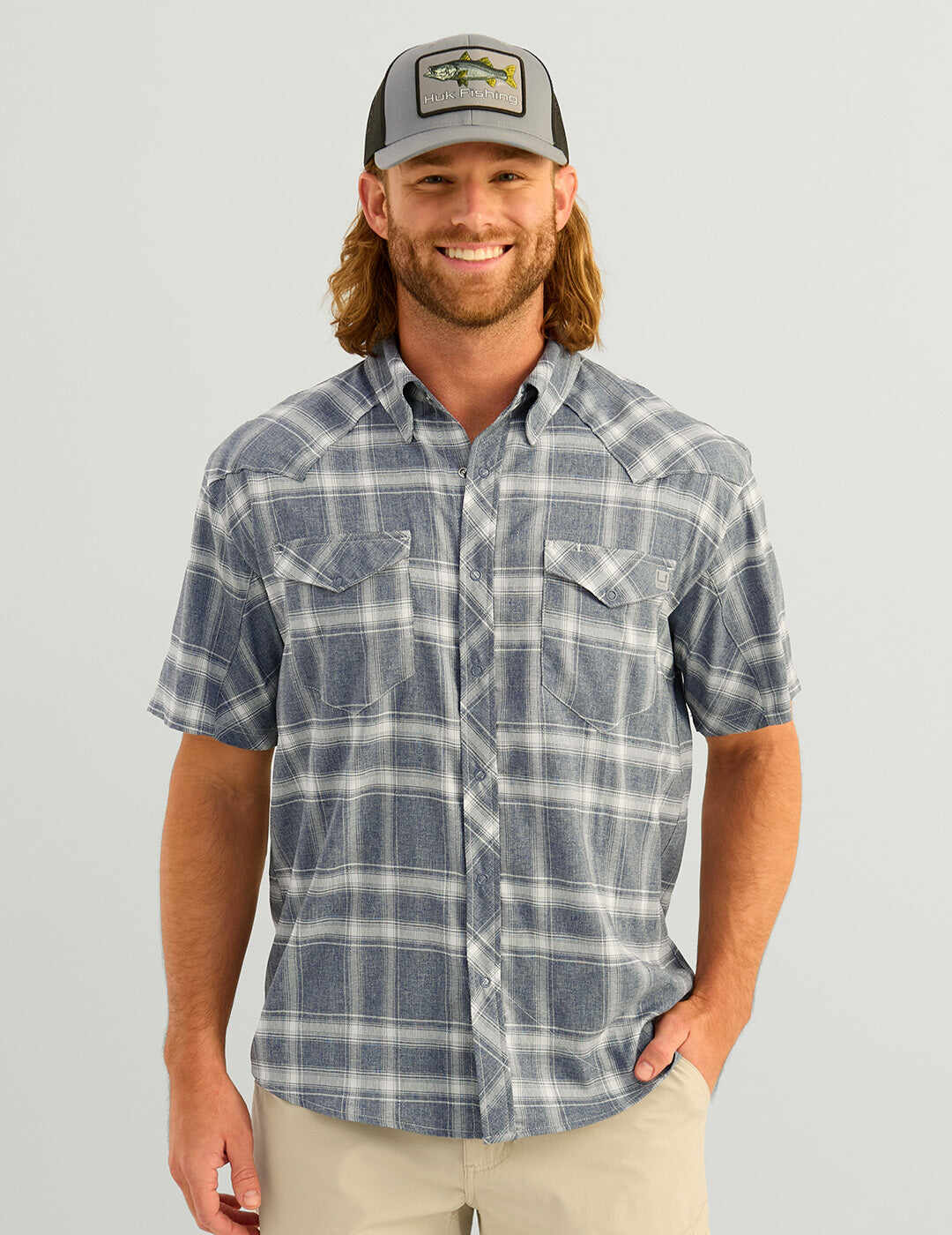 Diamond Back Plaid Short Sleeve Button-Down