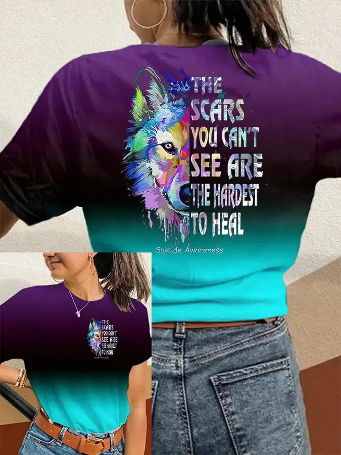 Women'S The Scars You Can'T See Are The Hardest To Heal Suicide Prevention Awareness T-Shirt
