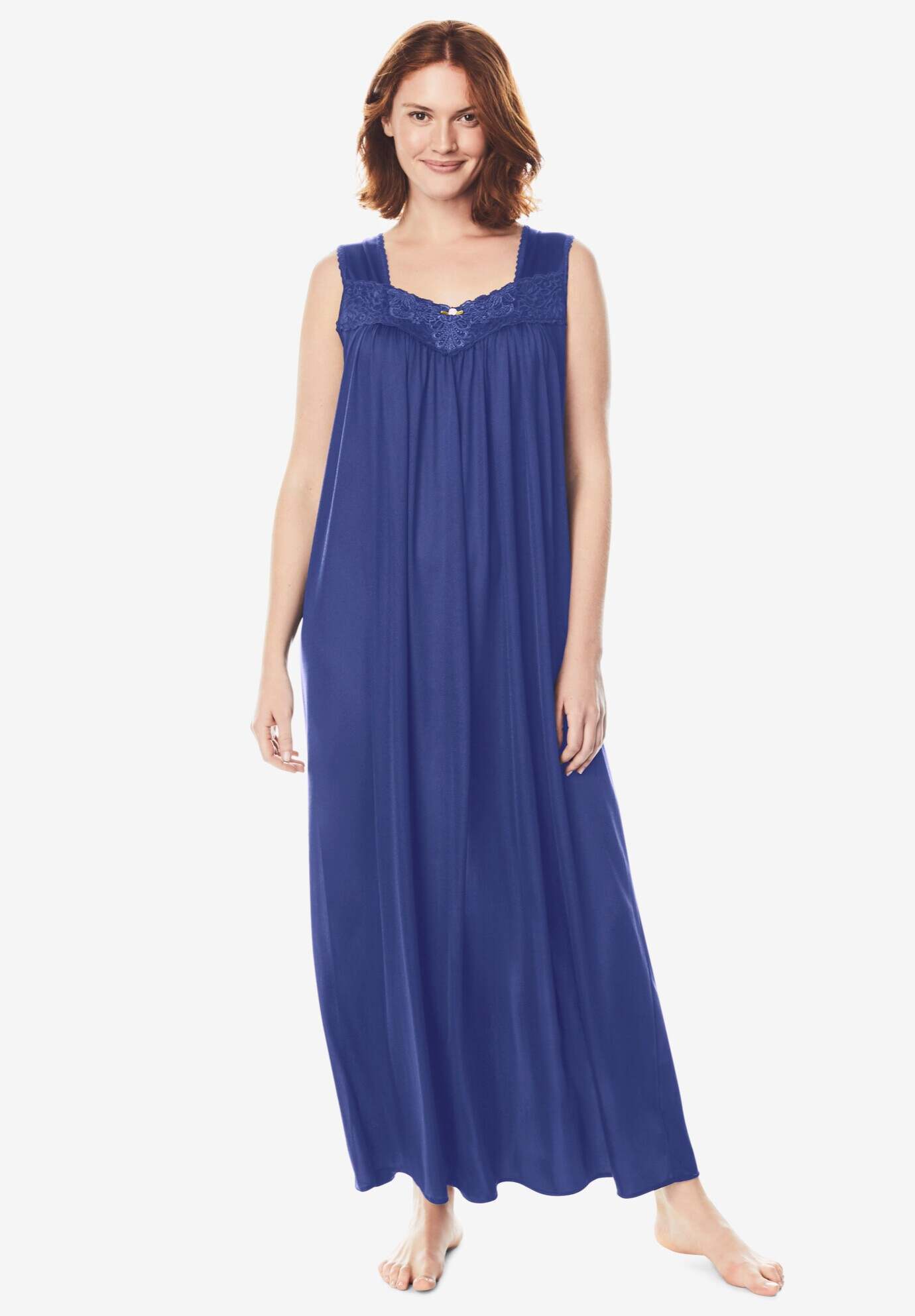 Long Tricot Knit Nightgown