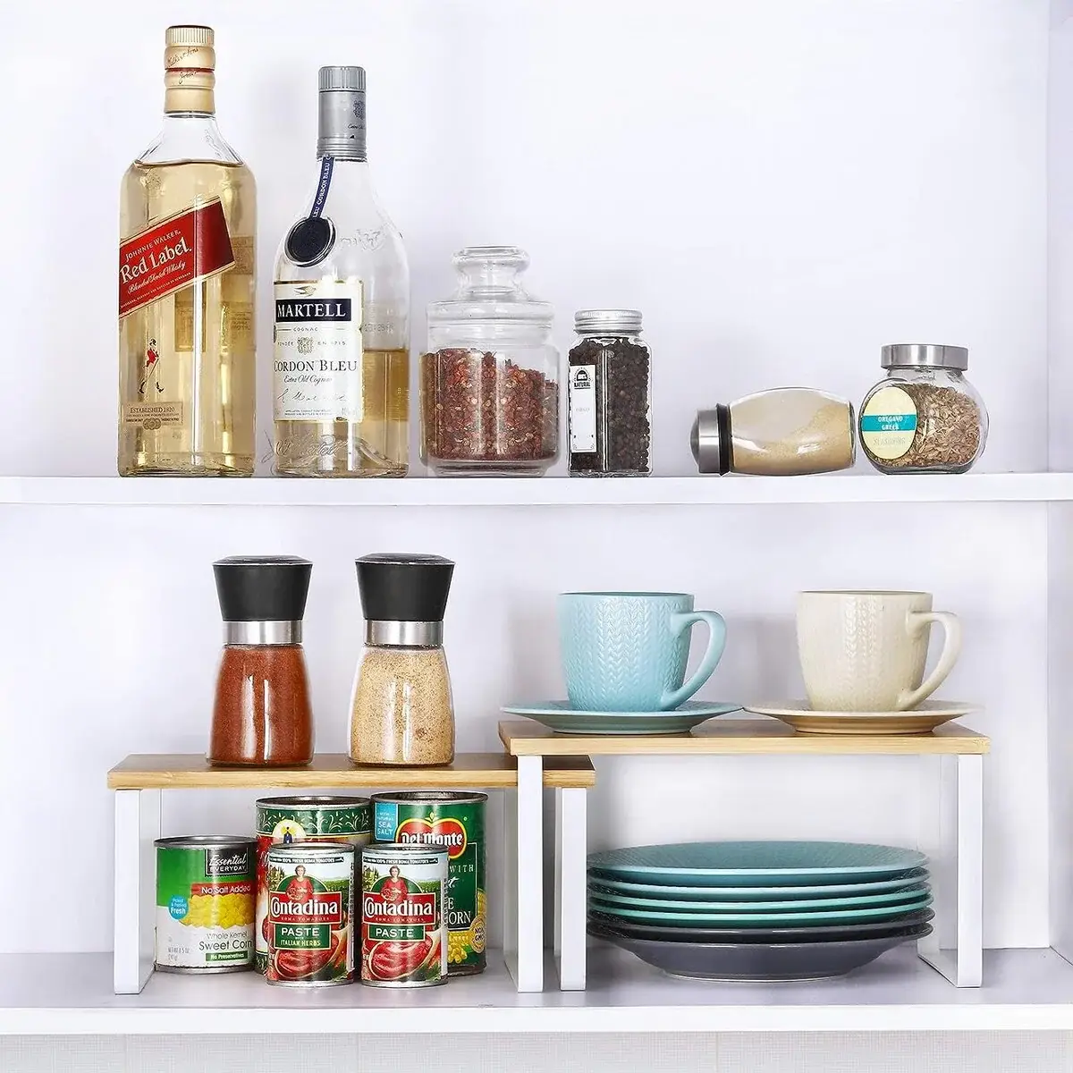 Stackable Kitchen Cabinet Shelves Organizer