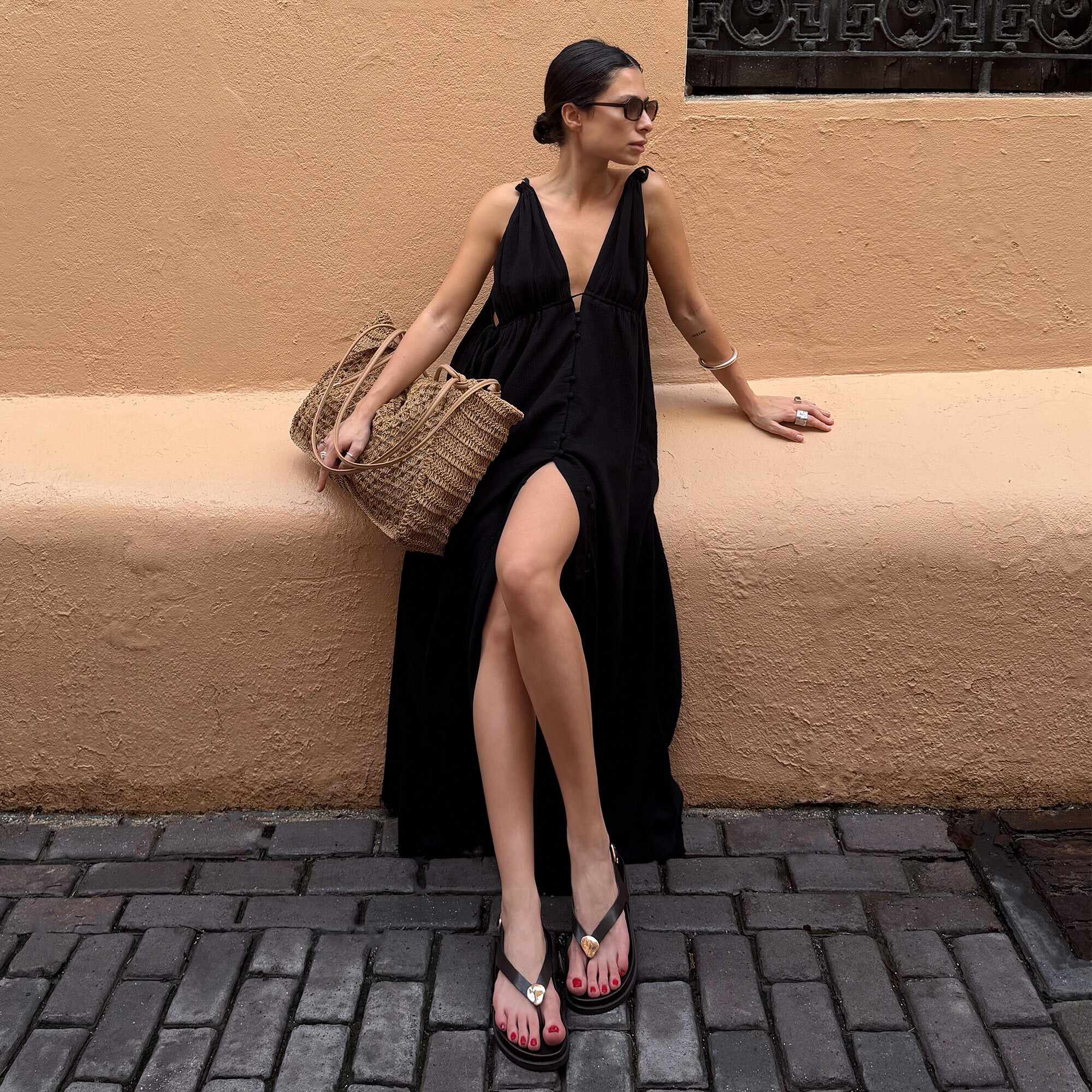 JONY SANDALS BLACK LEATHER