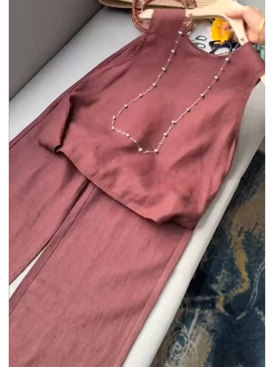 🔥Summer Arrivals🌟Women's Cotton And Linen Casual Vest and Pants Set
