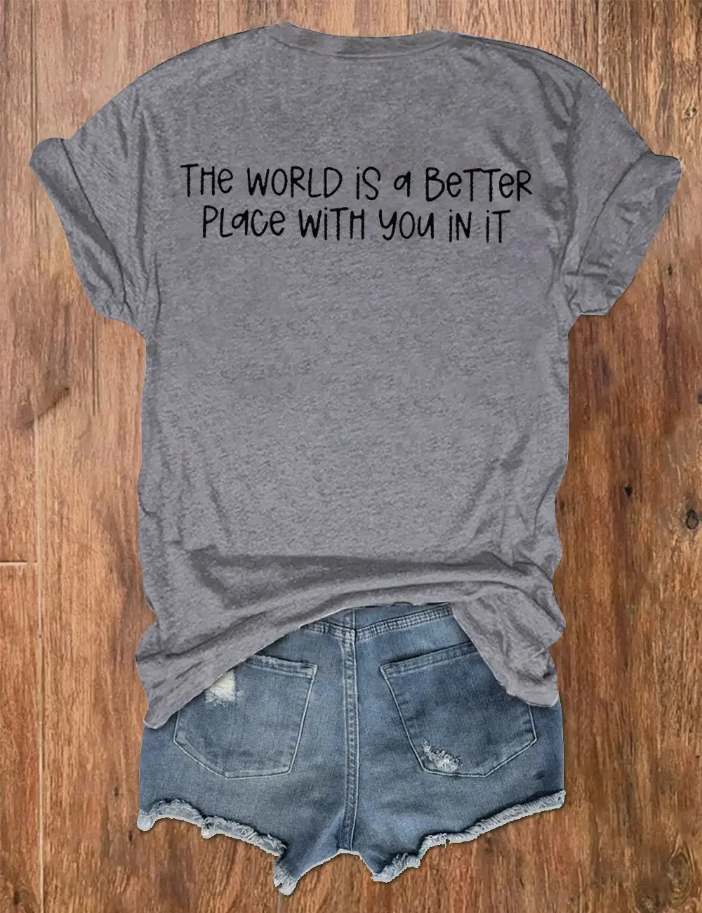 Women's Stay The World Is Better With You In It Suicide Awareness Print V-Neck T-Shirt