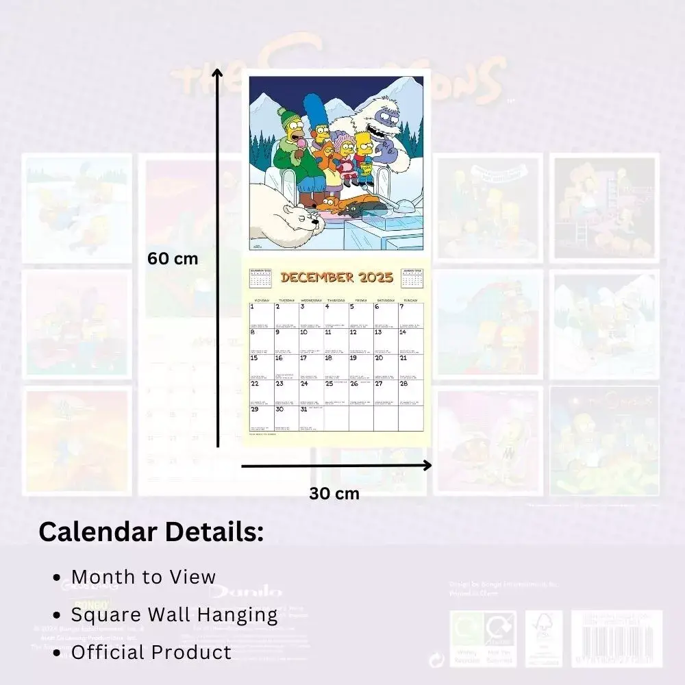 The Simpsons 2025 Wall Calendar