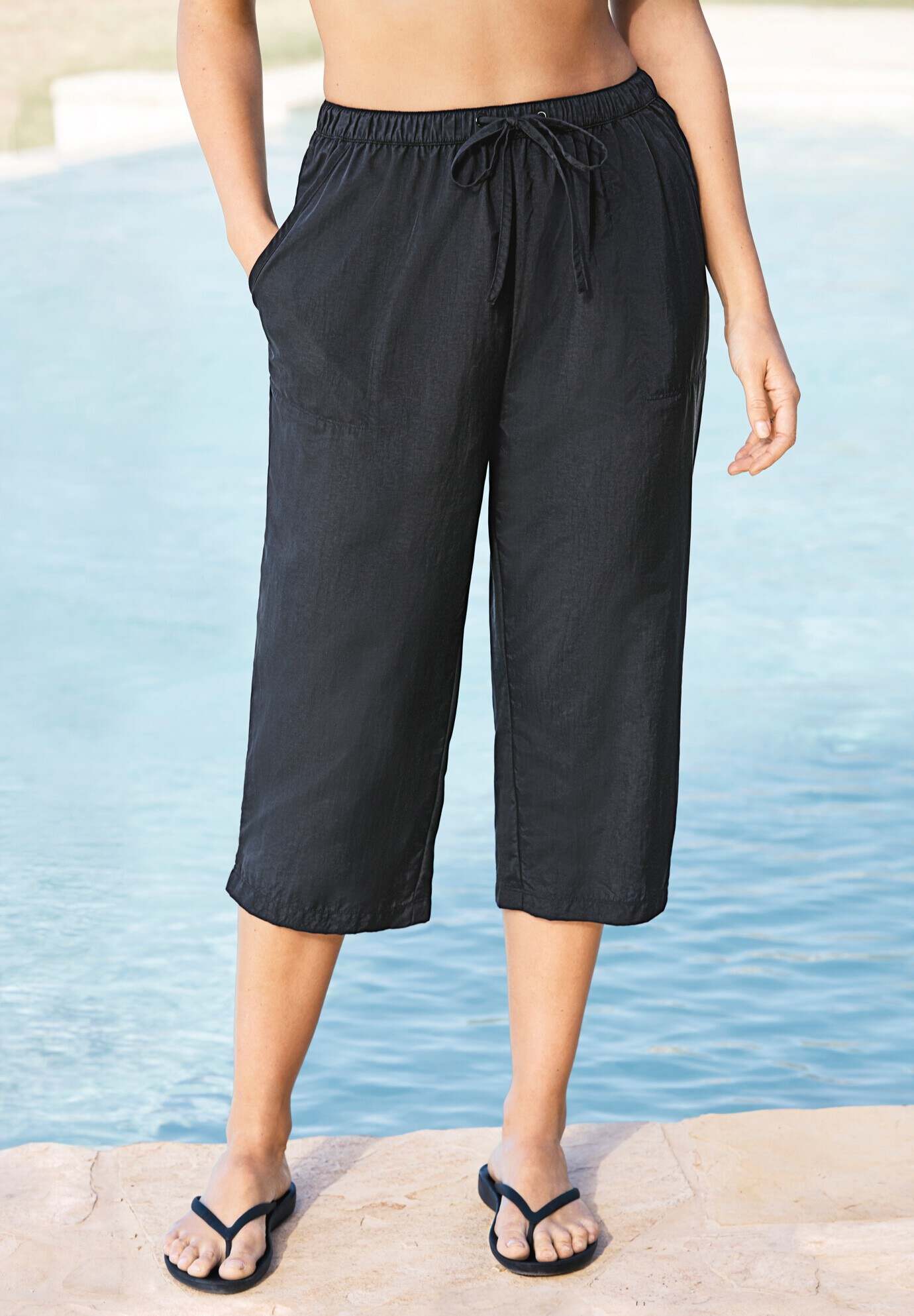 Taslon® Cover Up Capri Pant