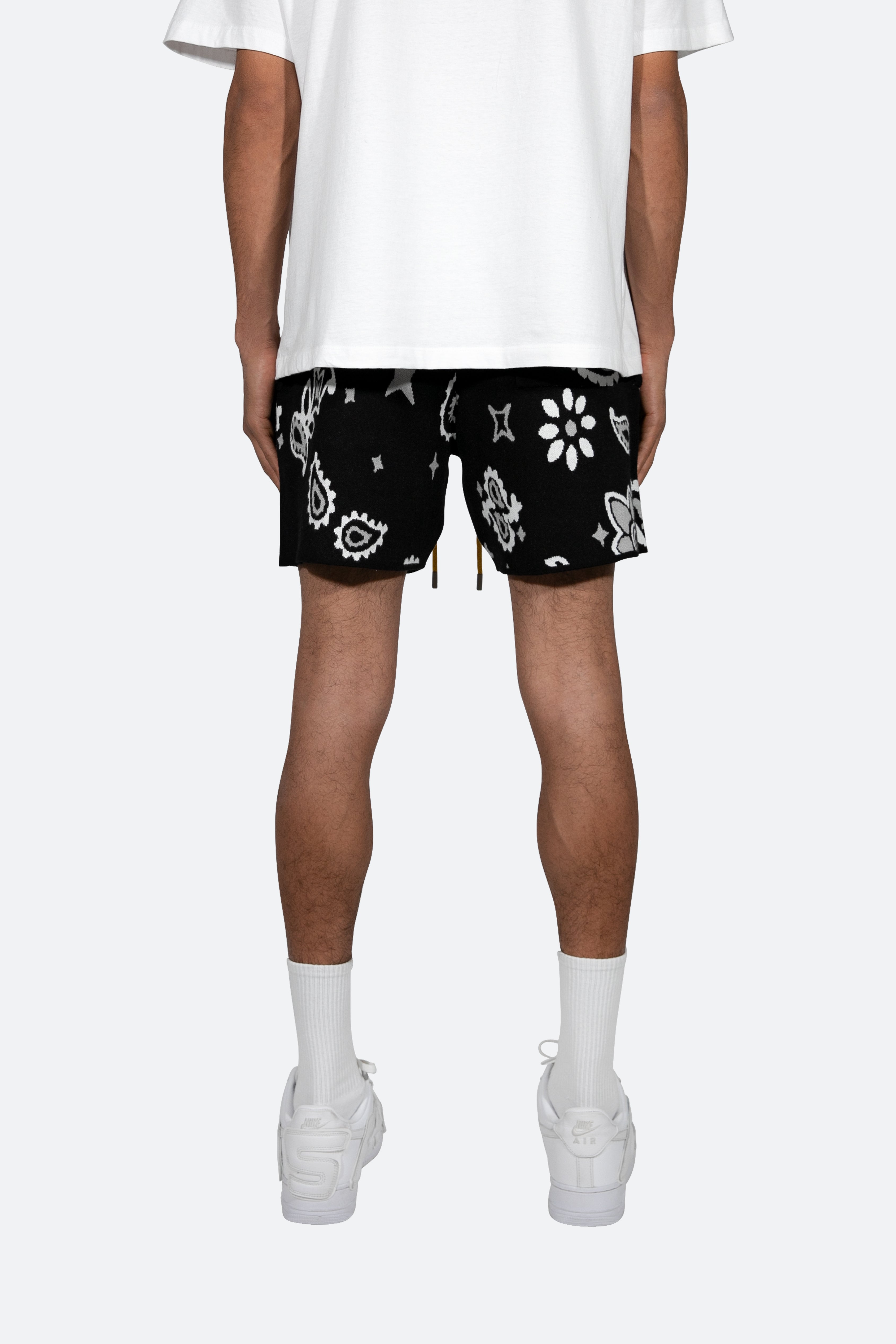 Paisley Knit Shorts - Black