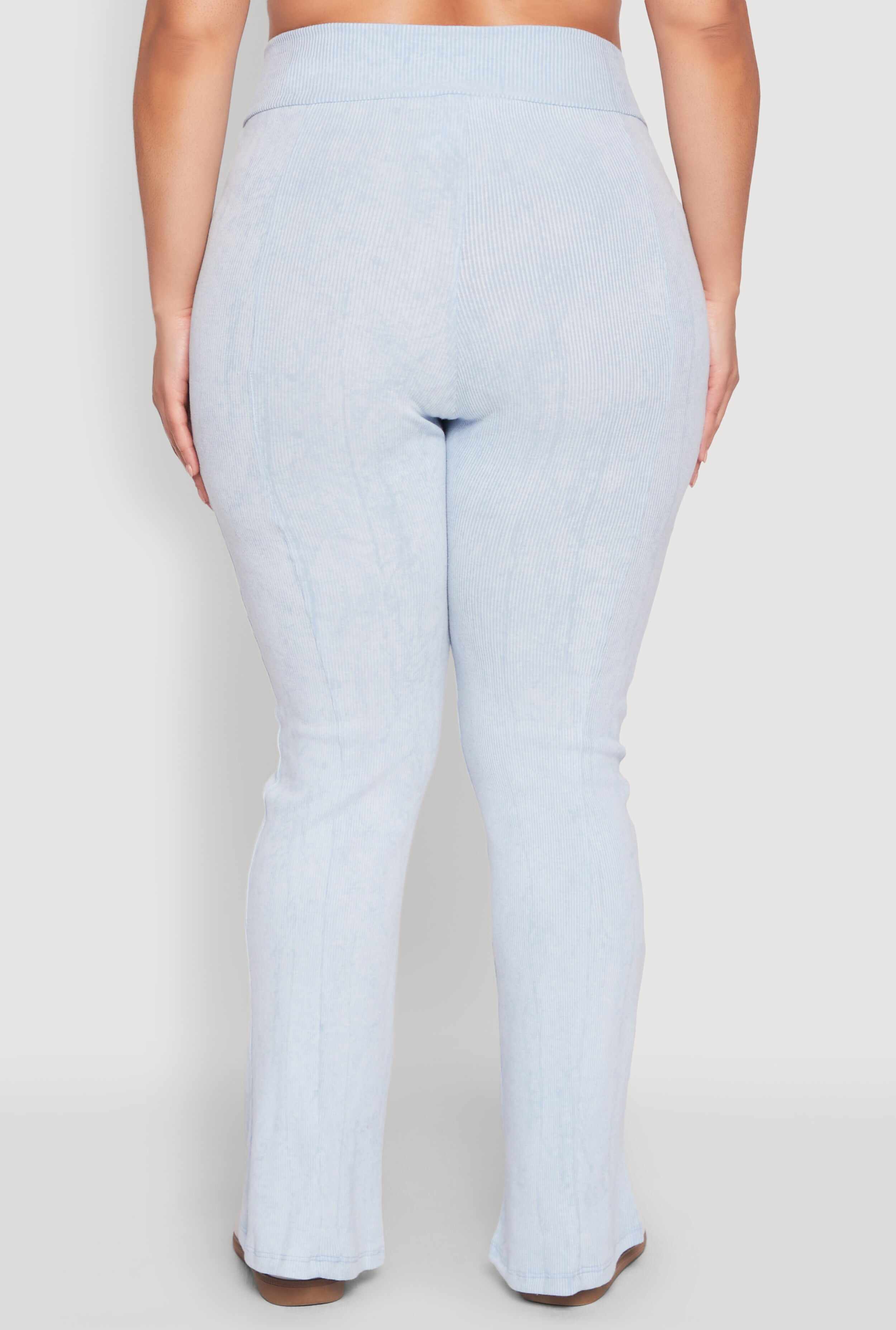 Plus Size Mineral Wash Boot Cut Pants