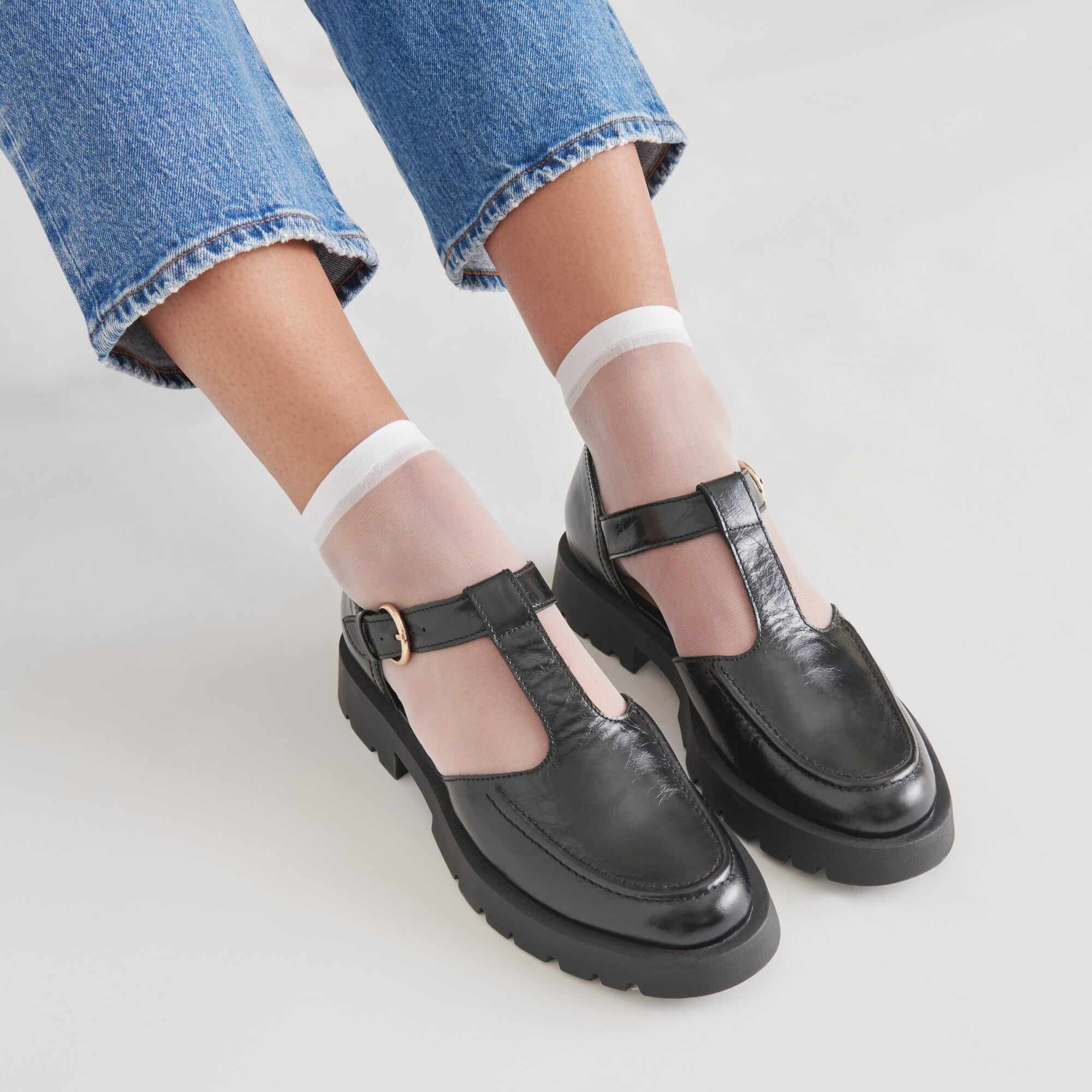 EMILIO FLATS MIDNIGHT CRINKLE PATENT LEATHER