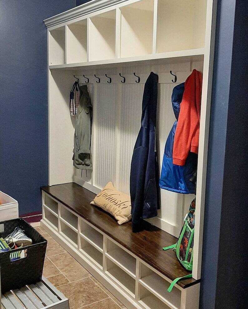 MORAGA 5-section Mudroom hall tree bench shoe storage