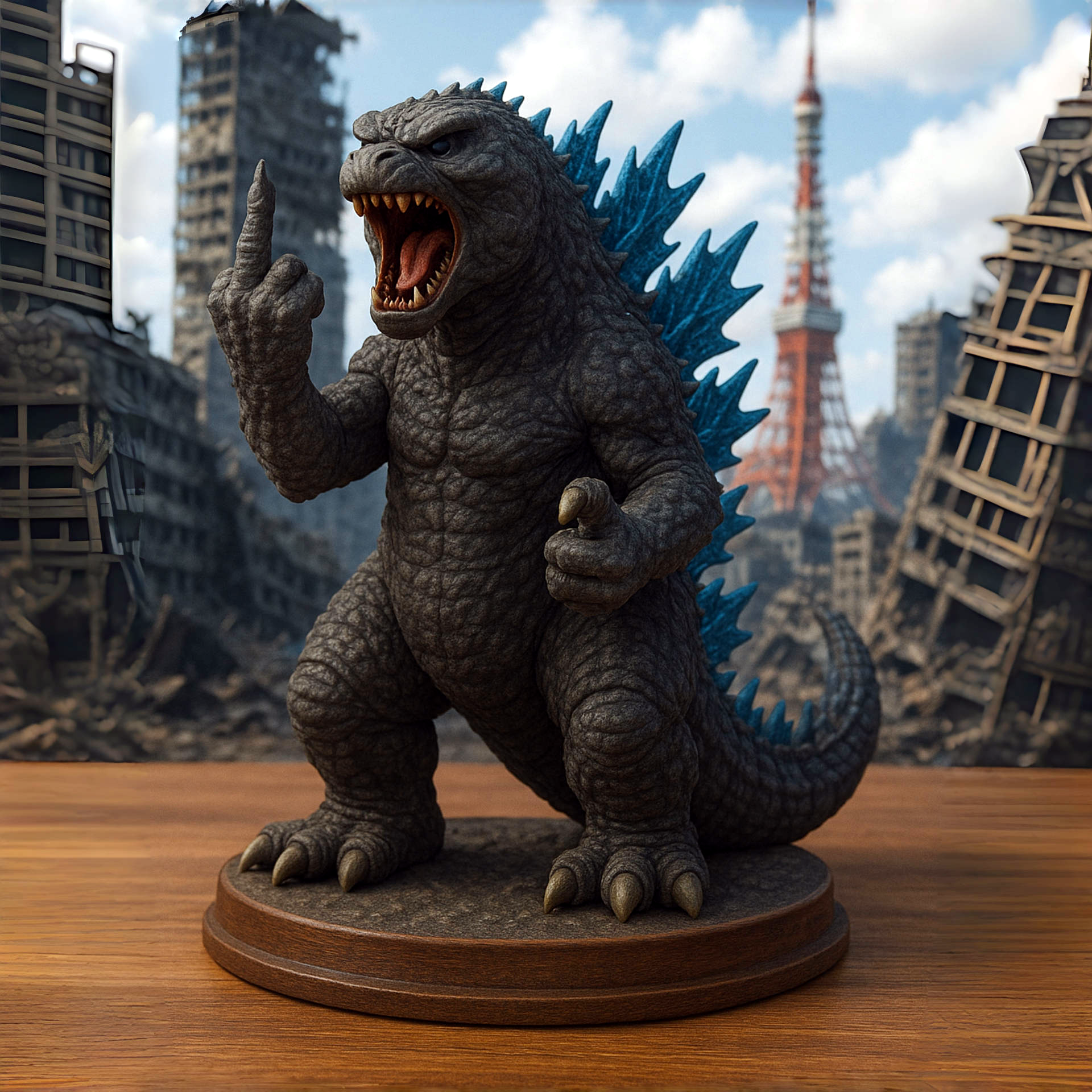 Middle Finger Godzilla