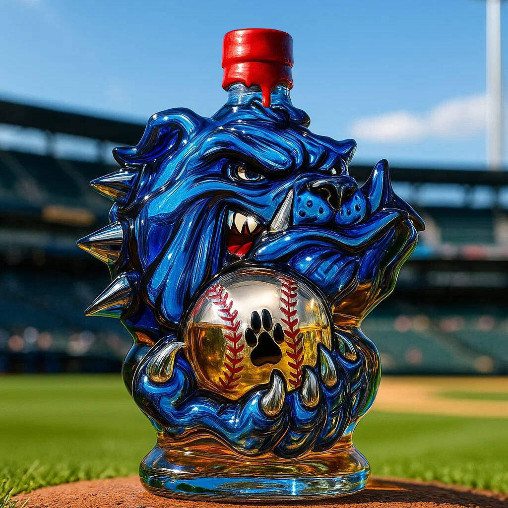 Baseball Bulldog Whisky Bottle