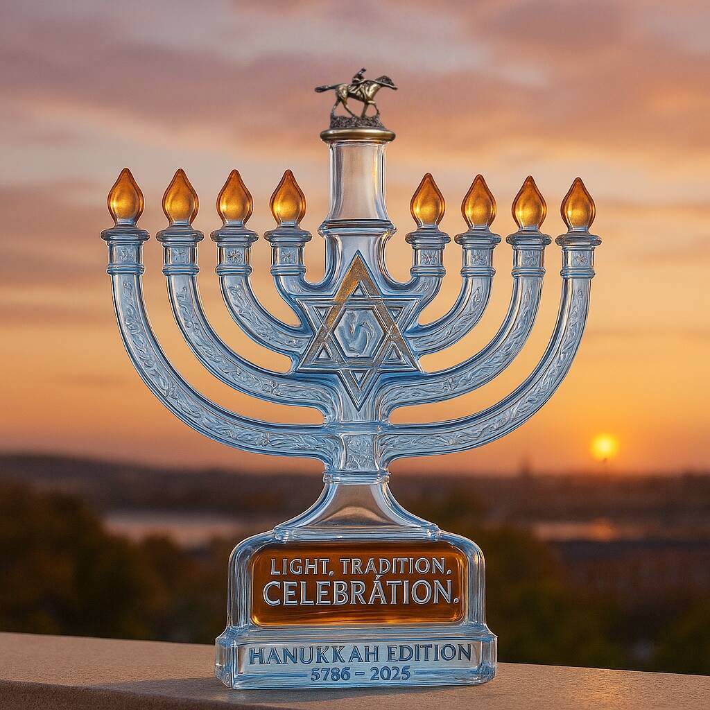 2025 Hanukkah Menorah Whiskey Bottle