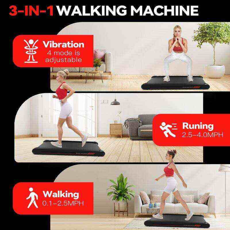 Walking Vibration Pad P1,Vibrating Plate, Remote Control & APP, Lightweight Under Desk Treadmills For Home & Office,Servo Motor Technology, 3 in 1 Portable Walking Pad Treadmill, 22 Lbs Fitness Equipment