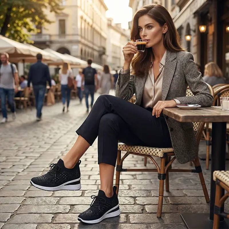 👟 Rhinestones-Embellished Breathable Mesh Sneakers – Sparkle Design, Airy Comfort & Grippy Soles ✨