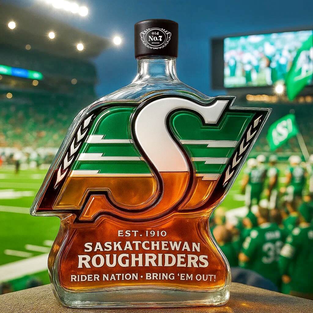 Saskatchewan Roughriders Limited Edition Whiskey Bottle