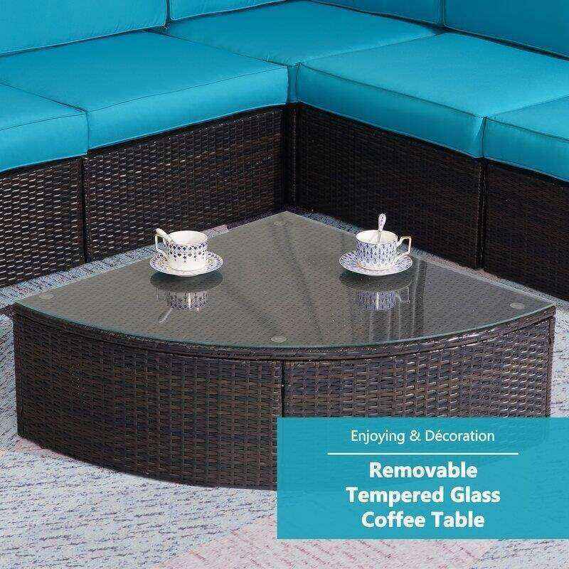 Kerwick Wicker/Rattan 5 - Person Seating Group with Cushions