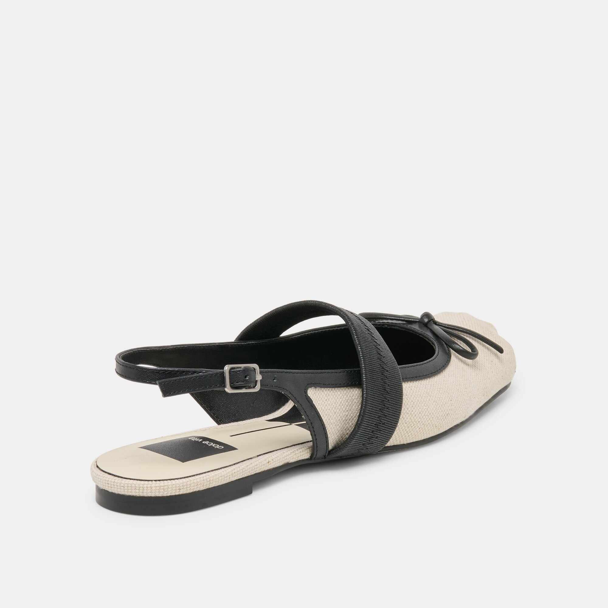 GRIFAN FLATS NATURAL BLACK LINEN