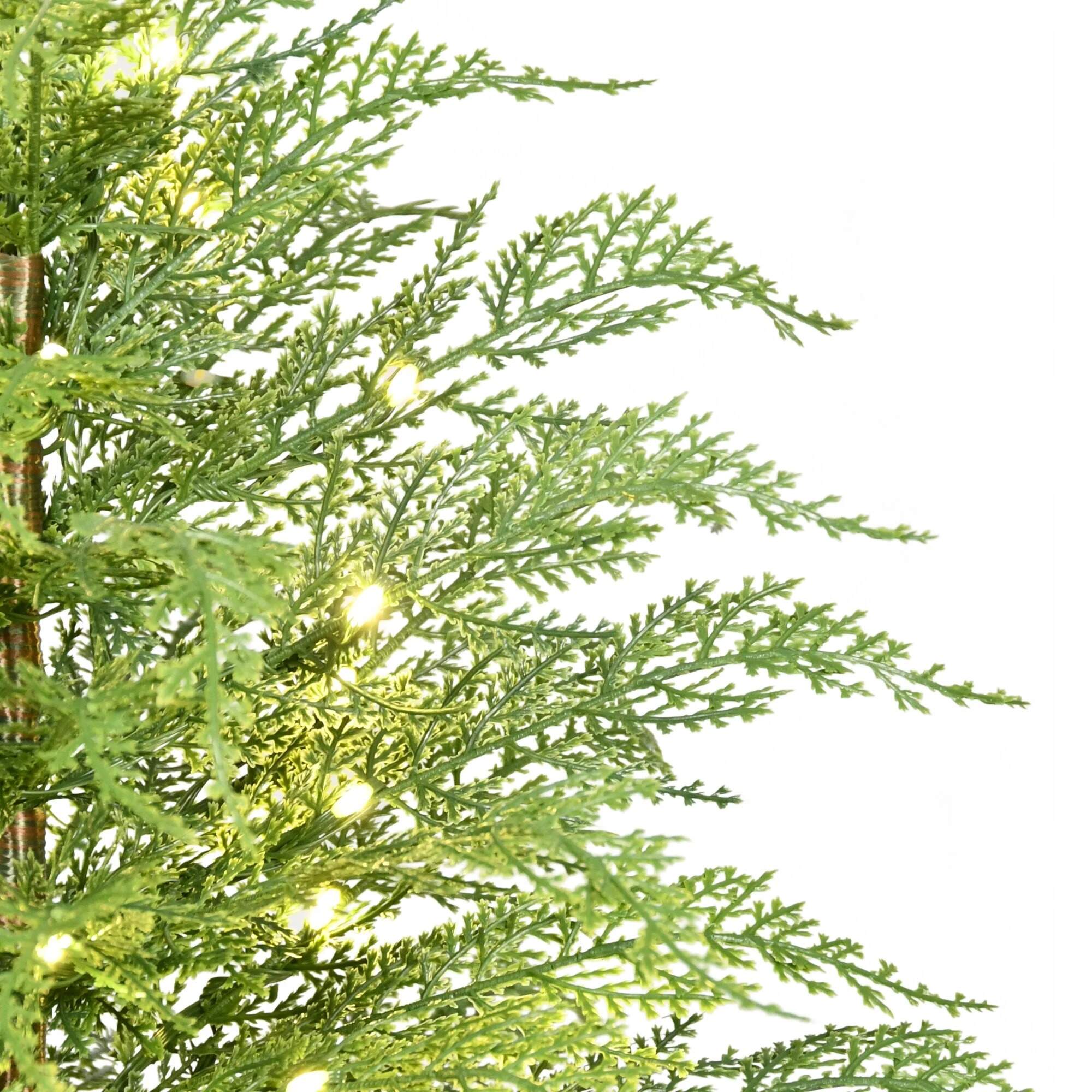 🎄Early Christmas Sale🔥24''  Pre-Lit Green Cypress Artificial Christmas Tree With Woven Basket