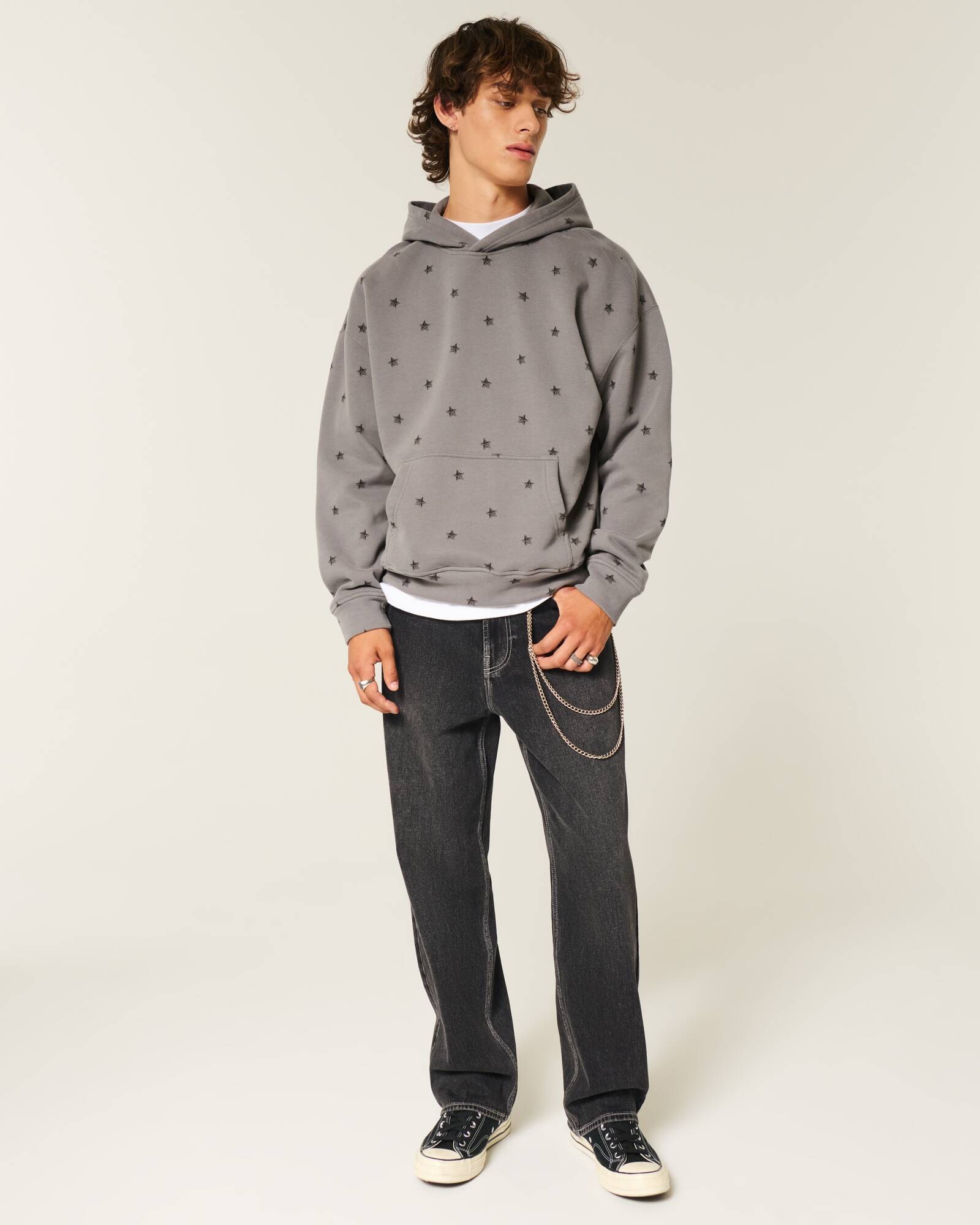 Railroad Stripe Baggy Painter Jeans