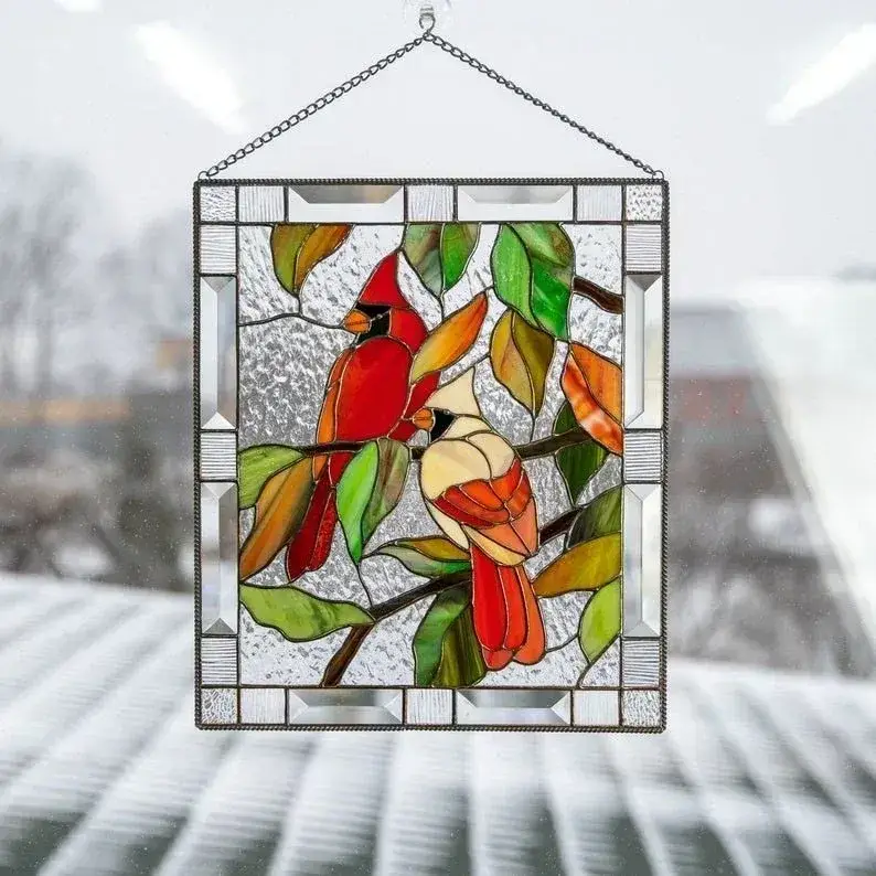 🎉Mother's Day Pre-sale - 49% OFF-Cardinal Stained Glass Window Panel