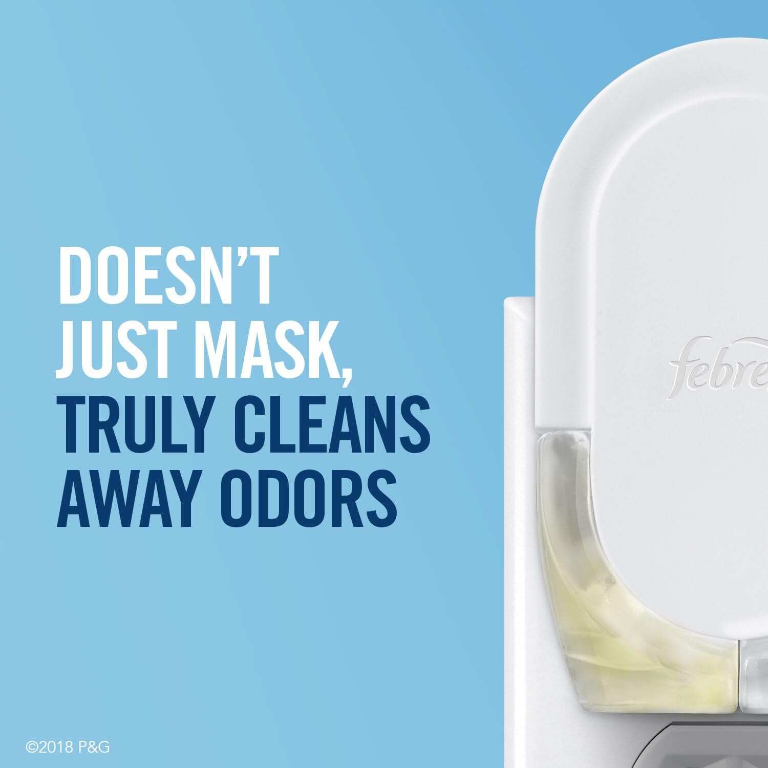 Febreze Odor-Fighting Fade Defy PLUG Air Freshener, Mountain, Ocean, Amber, (3) .87 fl. oz. Oil Refills