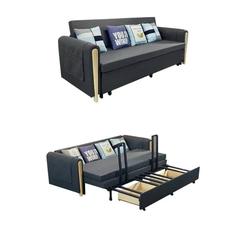 82″ Full Sleeper Sofa Upholstered Convertible Sofa Bed with Storage