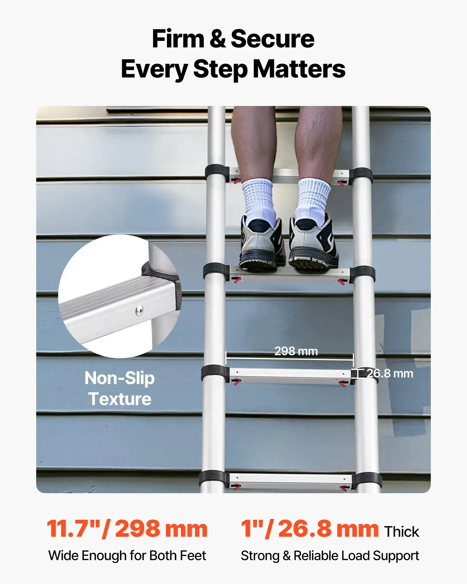 Telescoping Ladder - 400 LBS Capacity, Portable & Safe