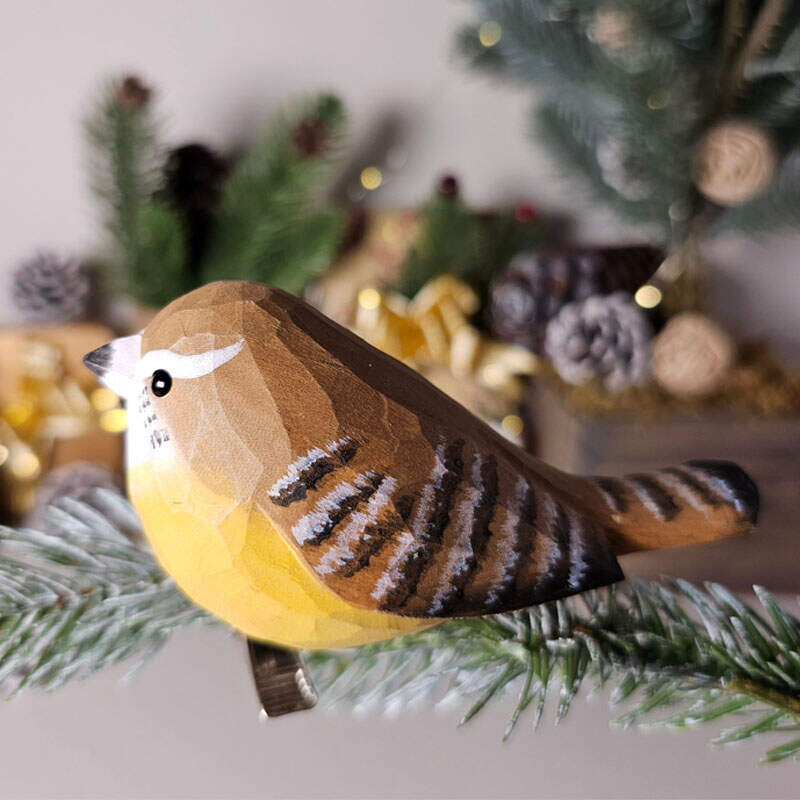Handcrafted Clip-On Bird Ornaments for Christmas Trees