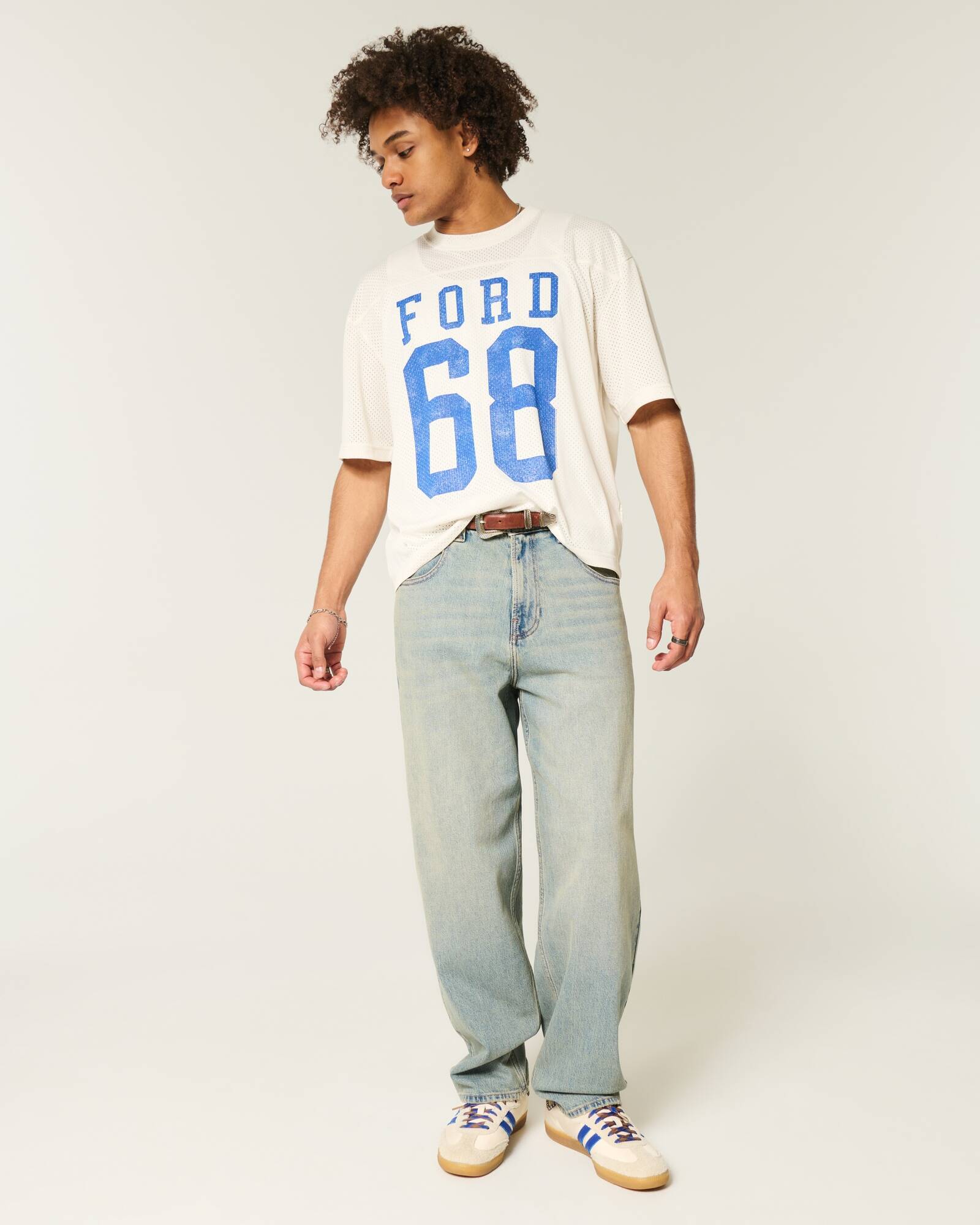 Medium Wash Skater Baggy Jeans