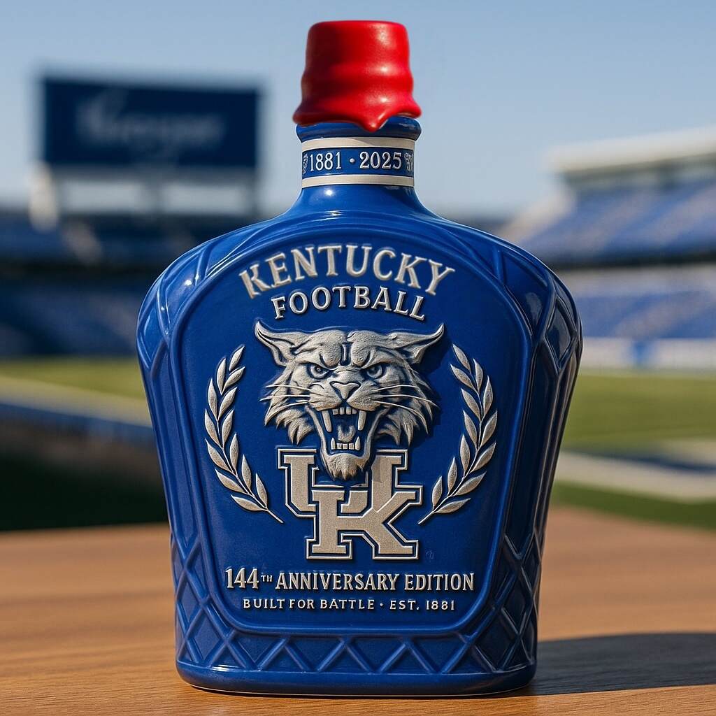 UK Wildcats Football 144th Anniversary Whiskey Bottle