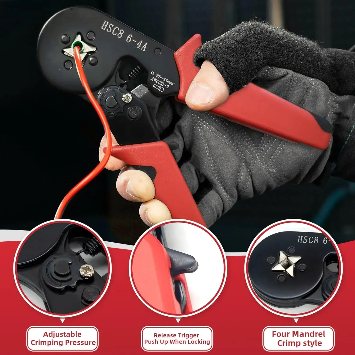 Ferrule Crimping Tool Kit, AWG 28-7 Self-adjustable Ratchet Wire Crimping Tool, Crimper Plier Set with 1200 COUNTS Wire Terminals Crimping Connectors Wire End Ferrules