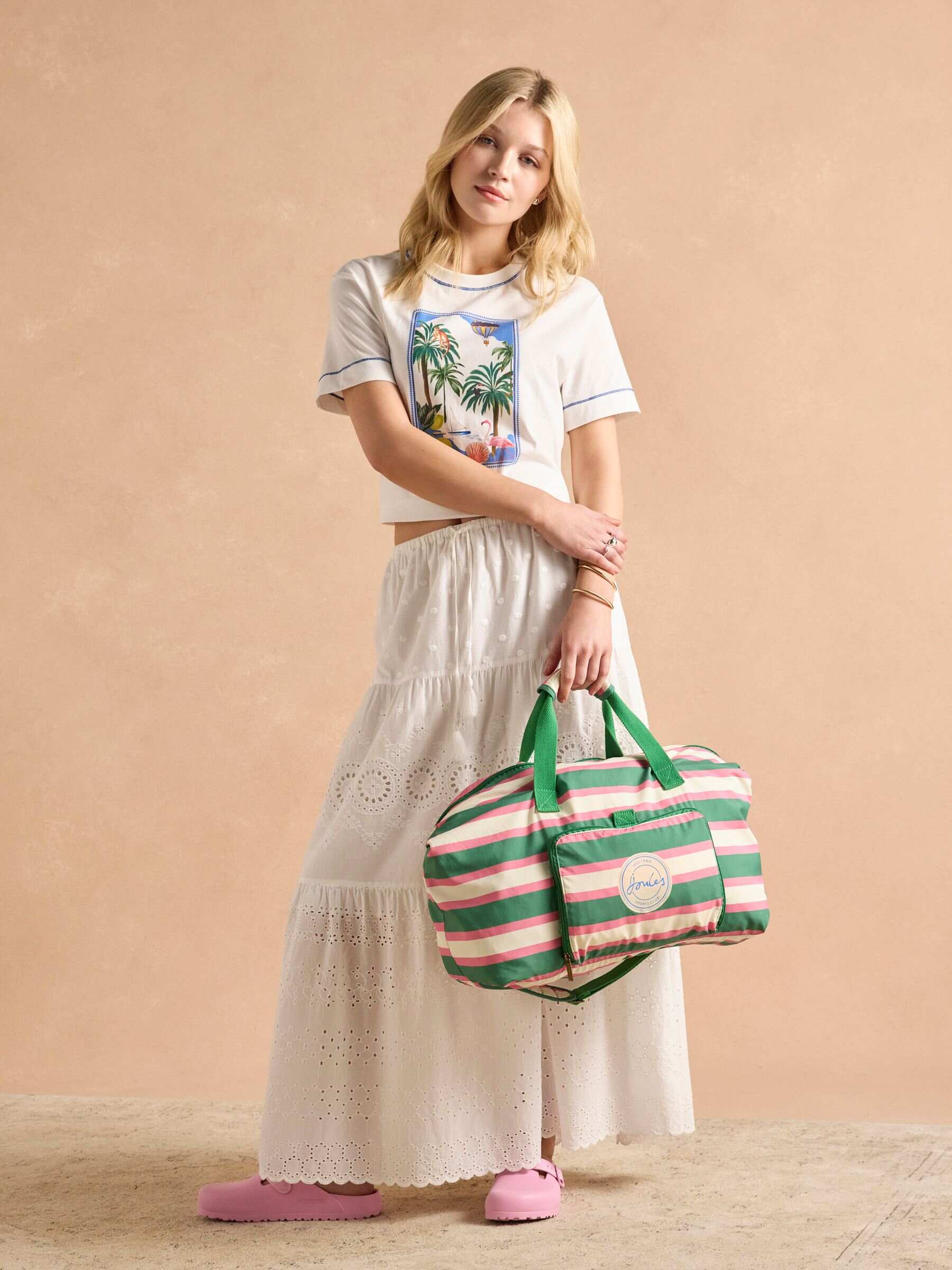 Green Resort Stripe Packaway - Duffle