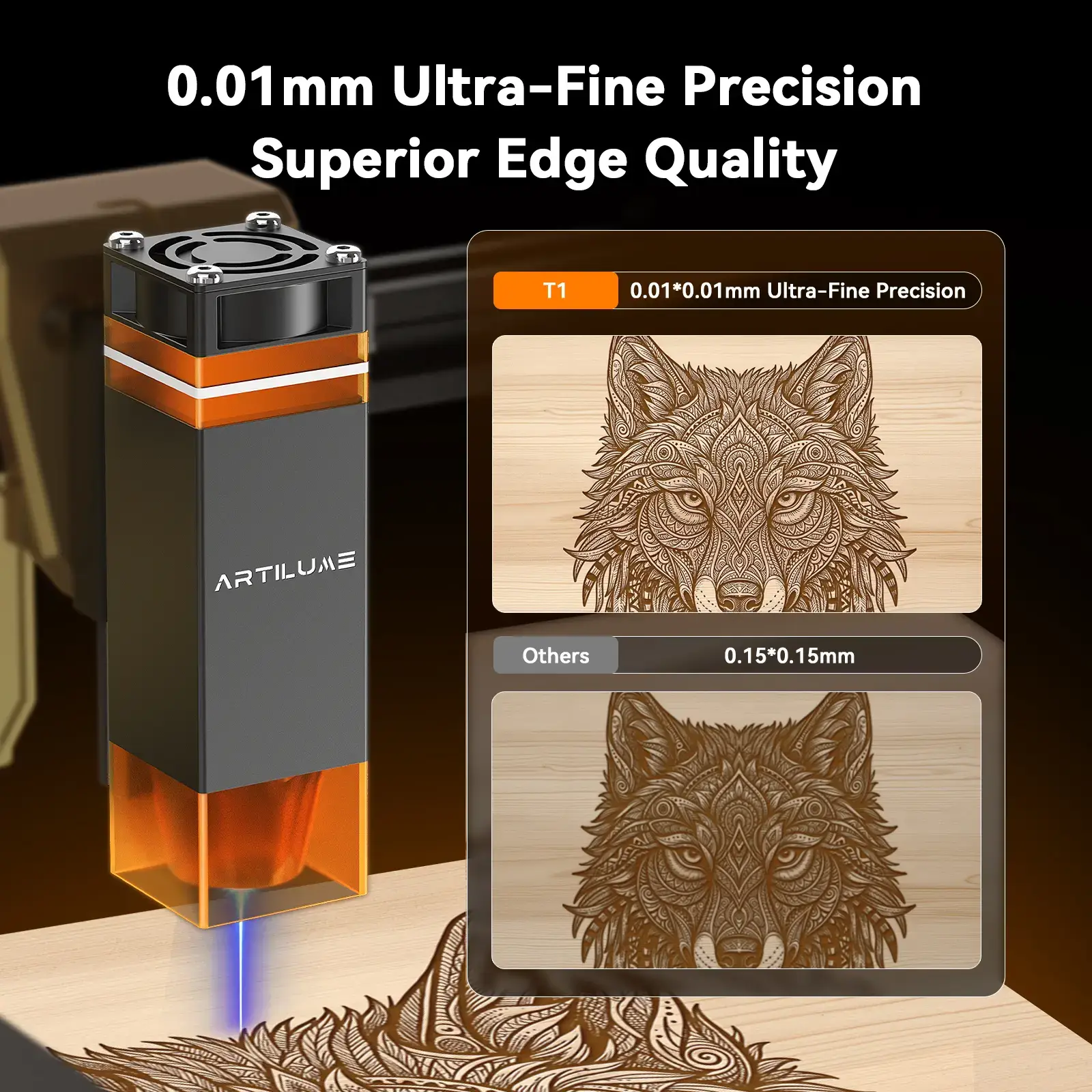 Foldable Portable Laser Engraver, No Assembly, 0.01mm Accuracy, 10000mm/min, for DIY & Small Business