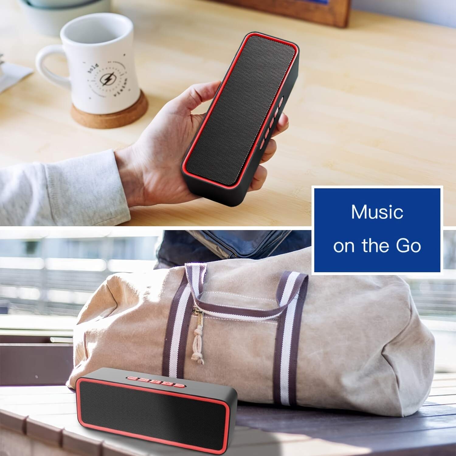 [10W Wireless Speaker] 12H Playtime Portable Wireless Speaker with HD Sound, 10W Stereo, TWS Pairing, Built-in Microphone, FM Radio, USB Type-C Charging | Ideal for Home, Parties, Outdoors, Beach, Travel, and Gifts