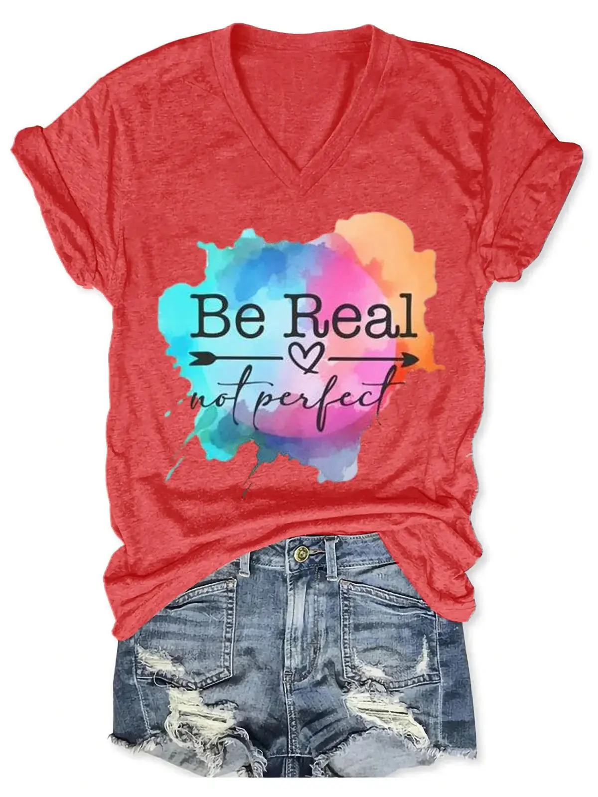 Be Real Not Perfect Art Casual T-shirt