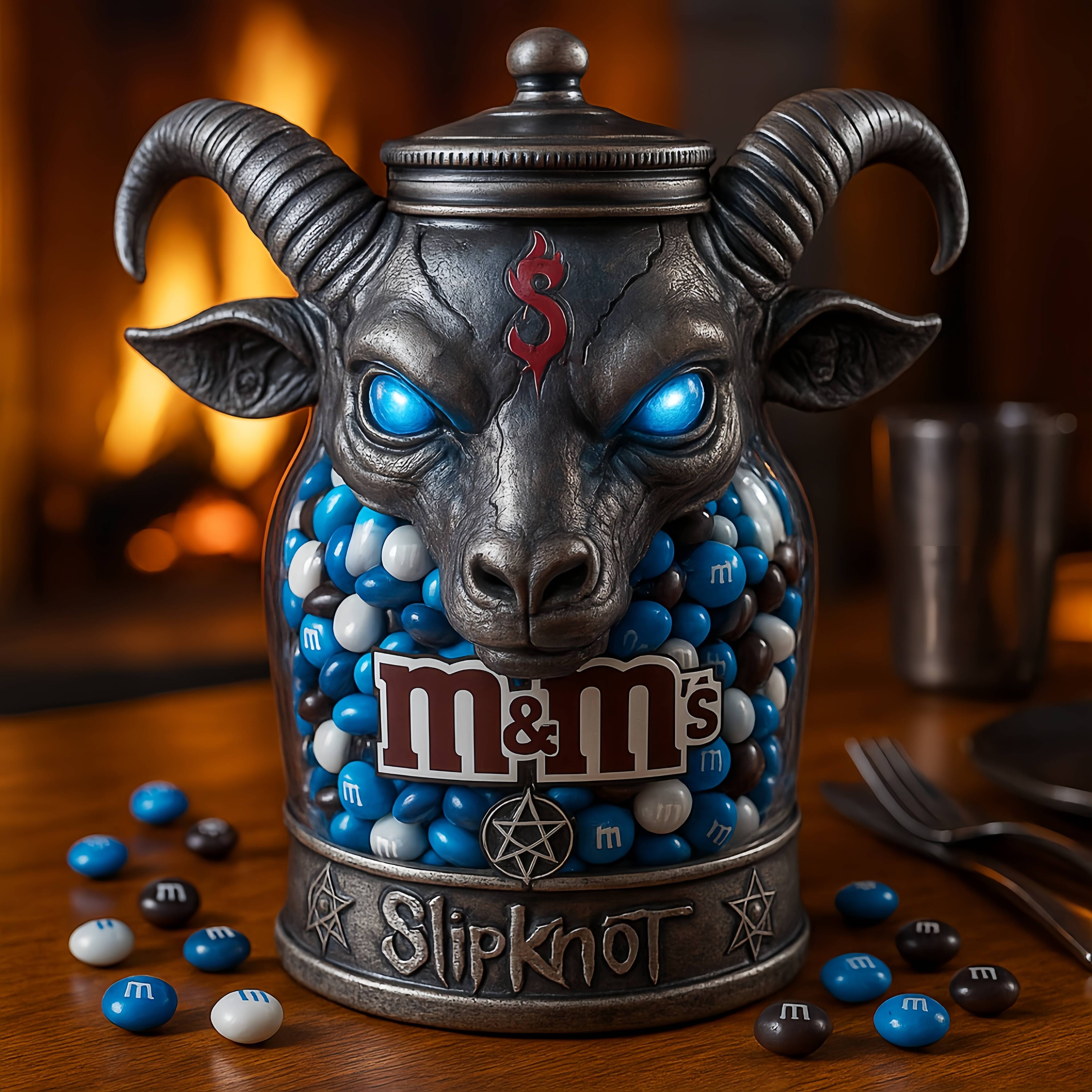 Slipknot × M&M’s Goat Head Shaped Candy Jar