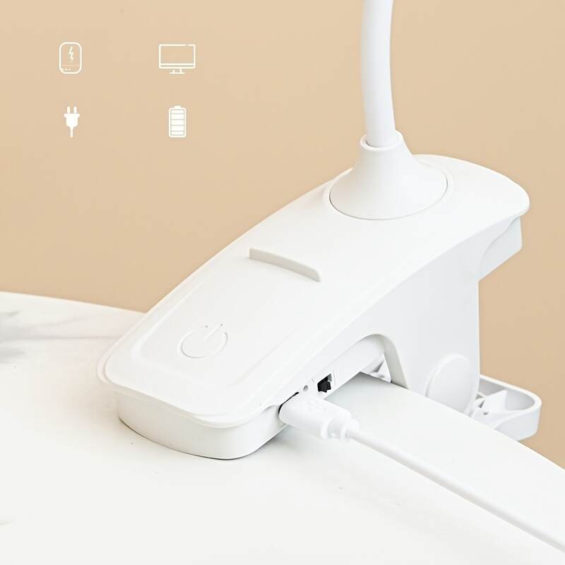 1pc Bedroom Table Lamp, Eye Protection, Clip Type, Suitable For Bedroom Study And Student Dormitory