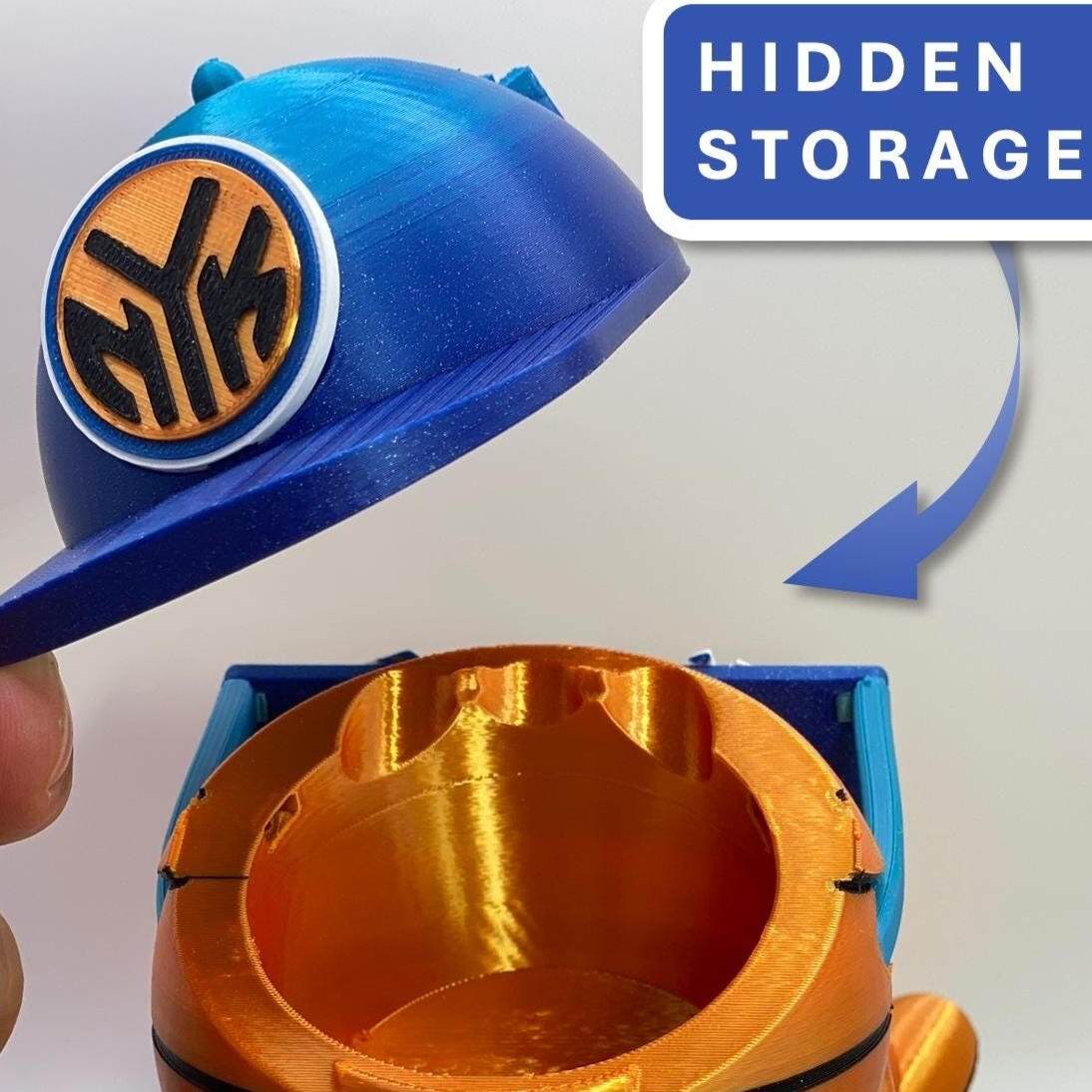 Basketball NY Figurine with Magnetic Hat and Hidden Storage