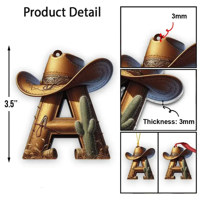 Personalized Western Style Letter Flat Ornament