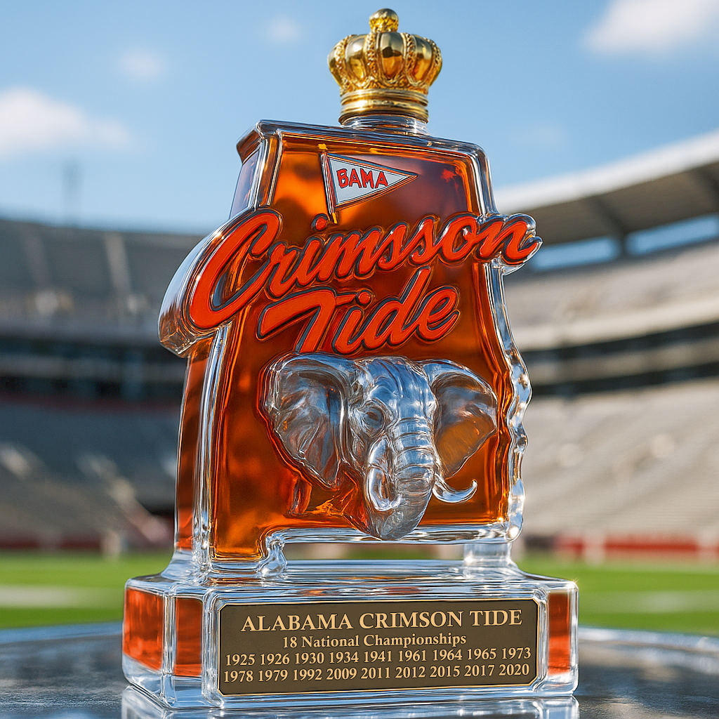 University of Alabama Crimson Tide Glory Whiskey Bottle