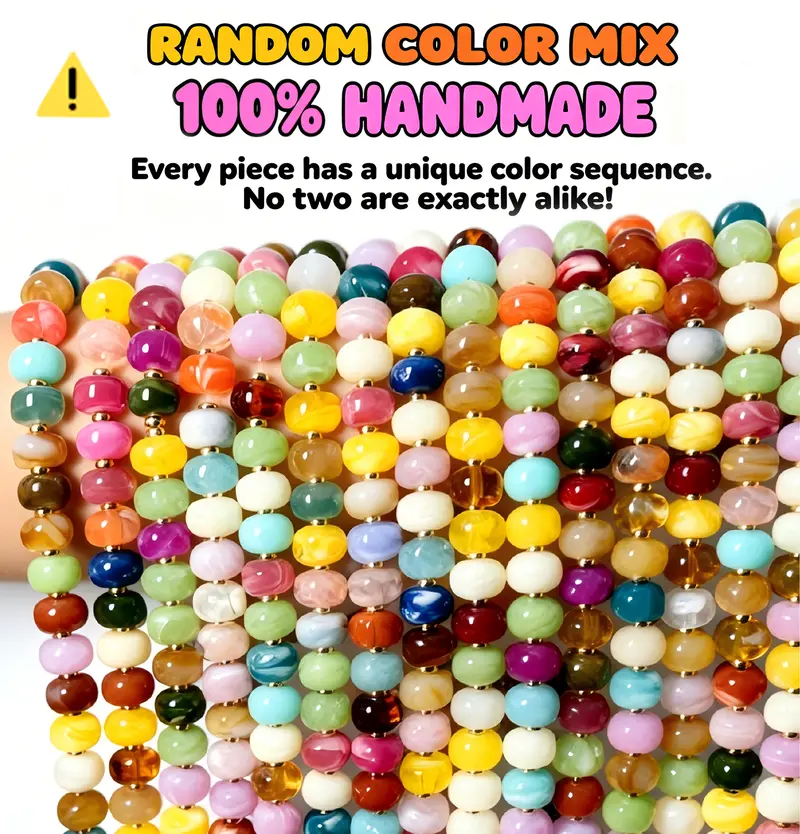 🔥Hot Sale 69% OFF✨Bright Color Dopamine Chunky Beaded Choker, Women Summer Beach Jewelry