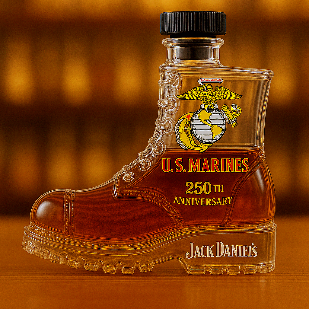 Marine Corps 250th Anniversary Tactical Boots Whisky bottle