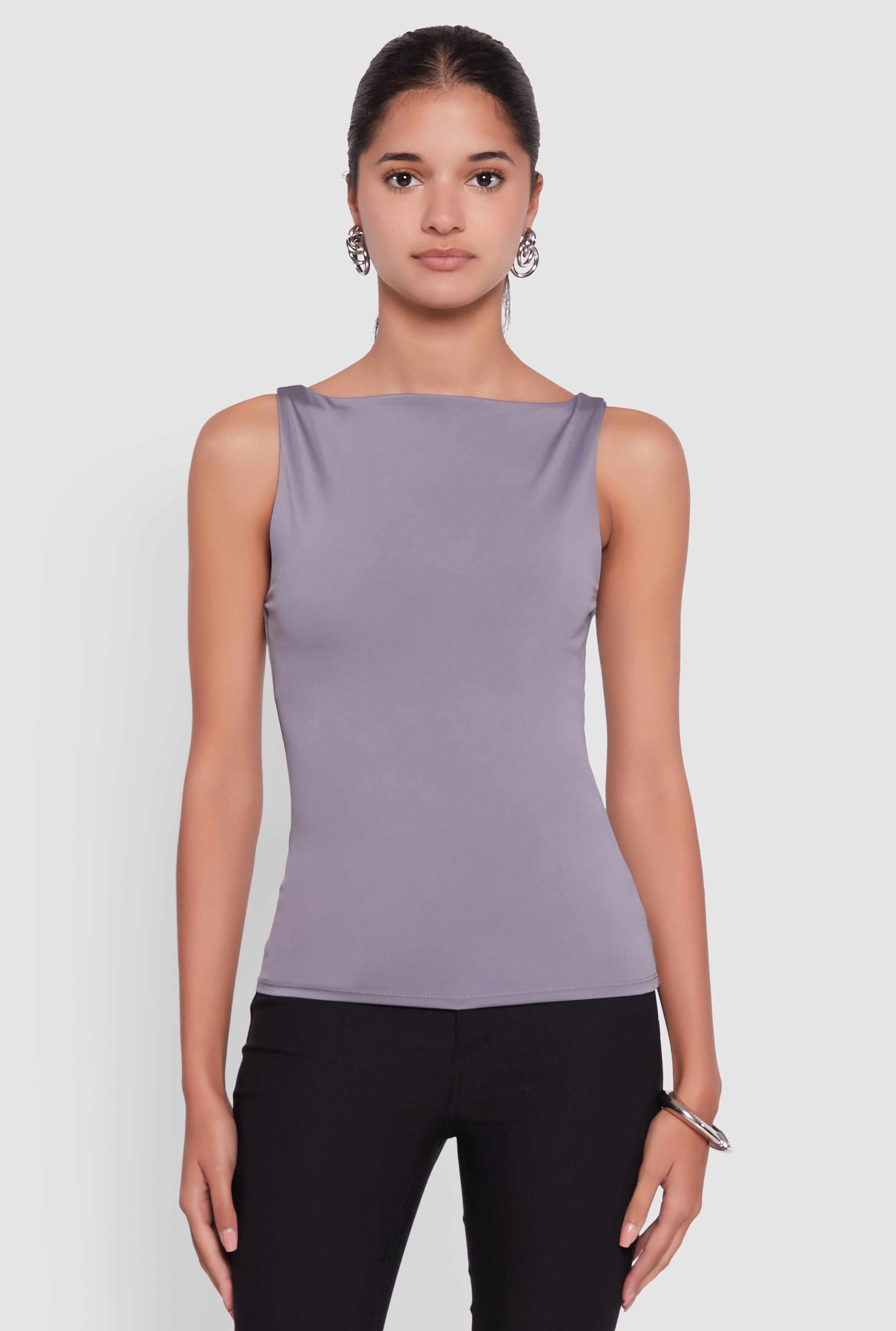High Neck Shelf Bra Tank Top