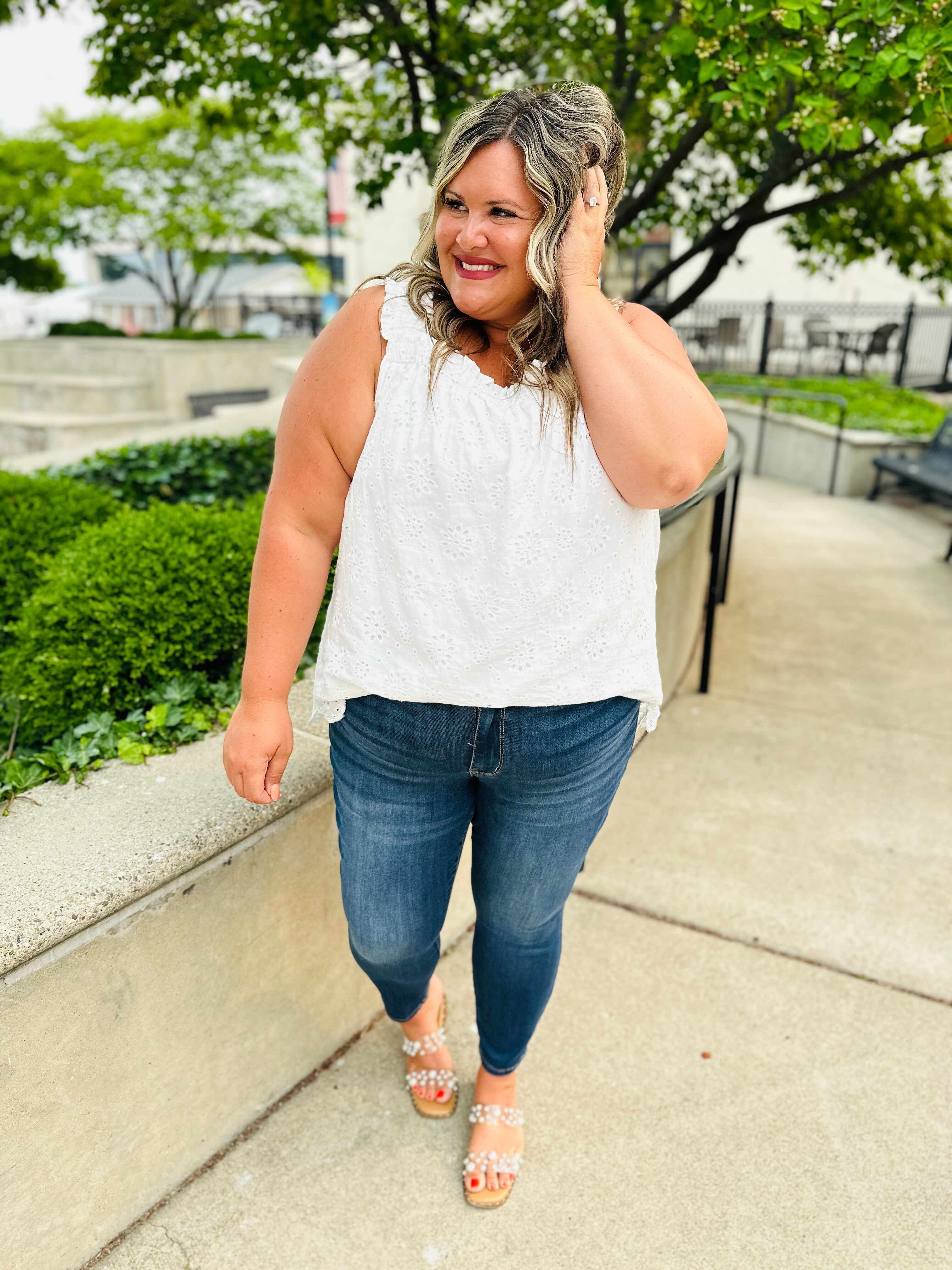Reg/Curvy Blessed and NonDistressed Relaxed Fit Jeans