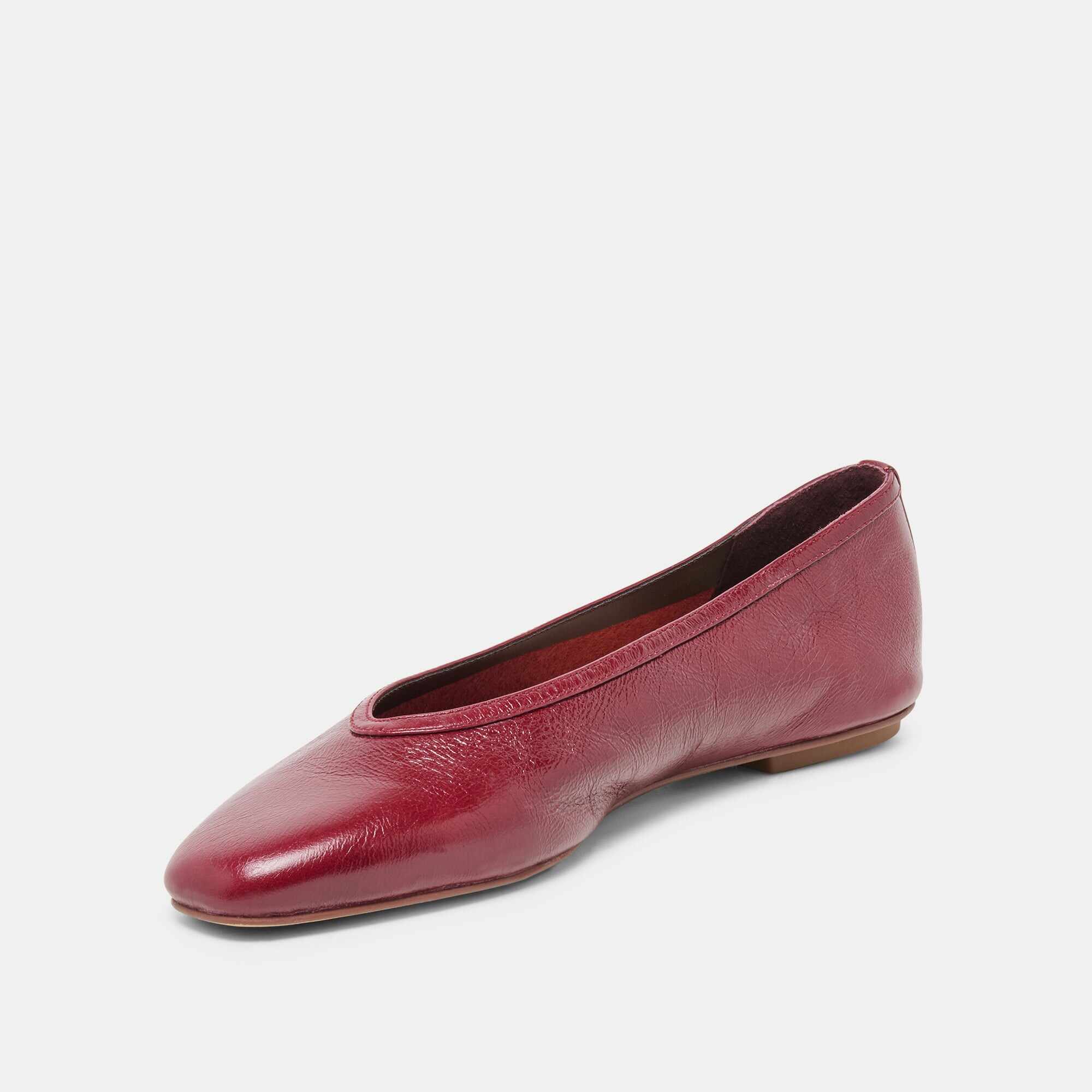 CARET BALLET FLATS GARNET LEATHER