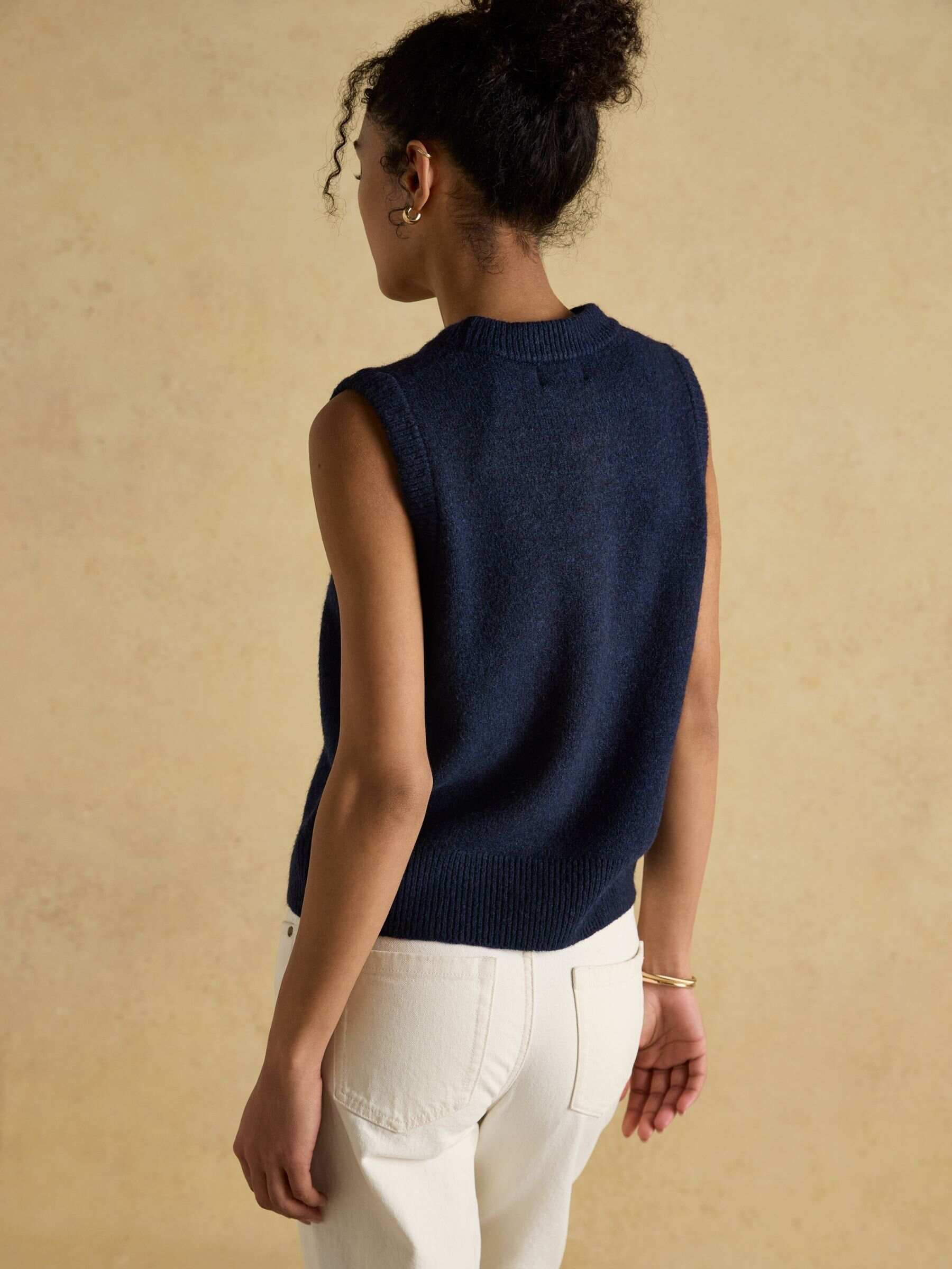 Holly Navy Knitted Vest