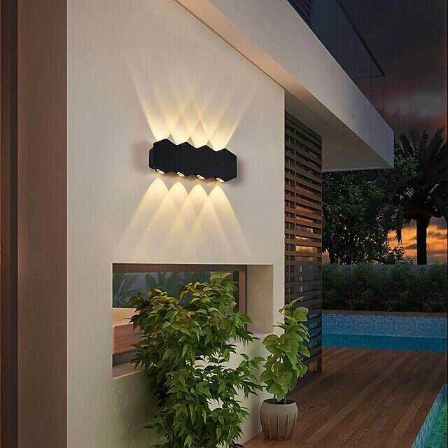 LED Wall Light 4/6/8 3 Color Light 2/3/4 Head IP65 Waterproof Wall Lighting 110-240V