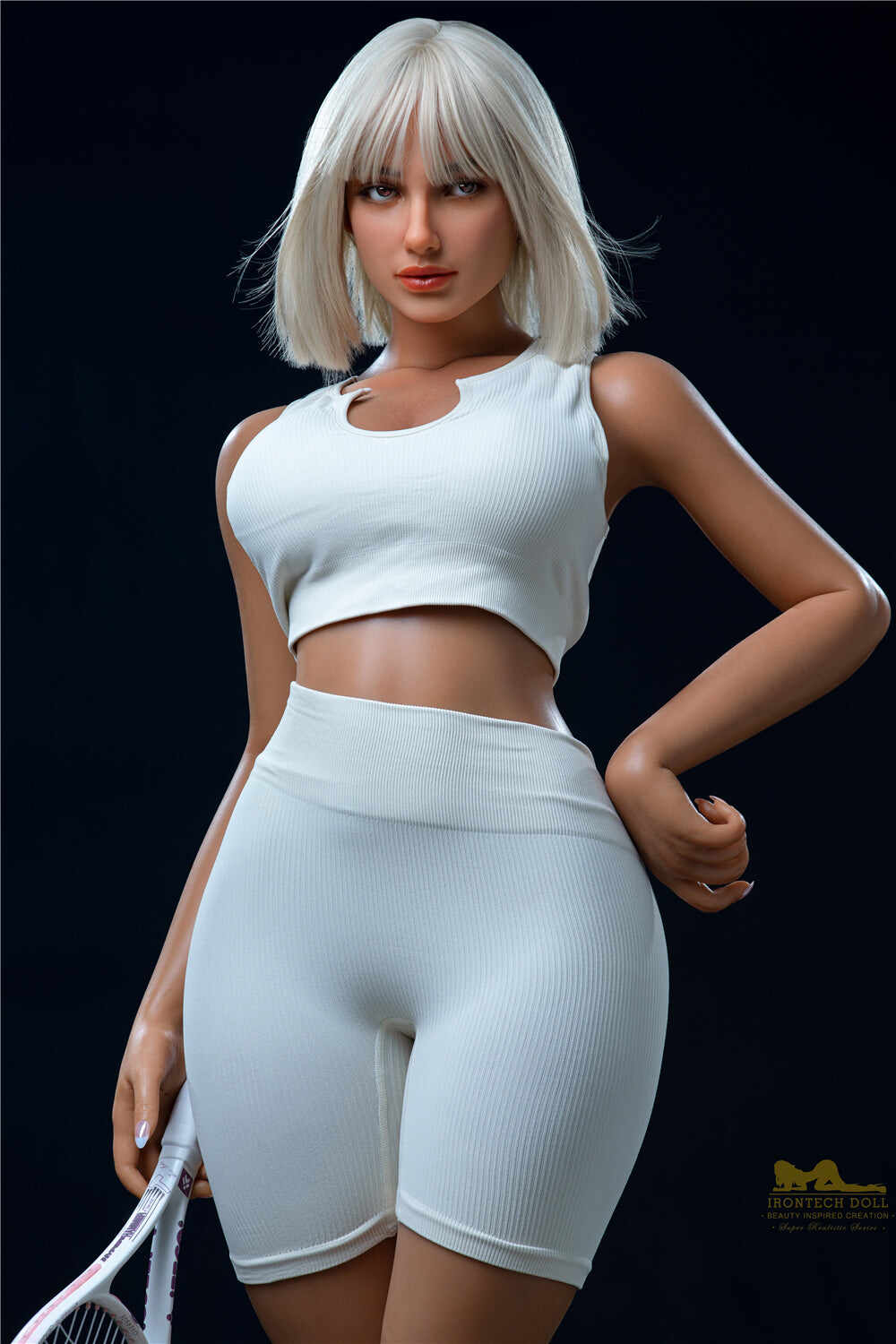 US Stock - Irontechdoll Fidelia 5ft38/ 164cm #S17 Full Silicone Tan BBW Athletic Full Body Sex Doll